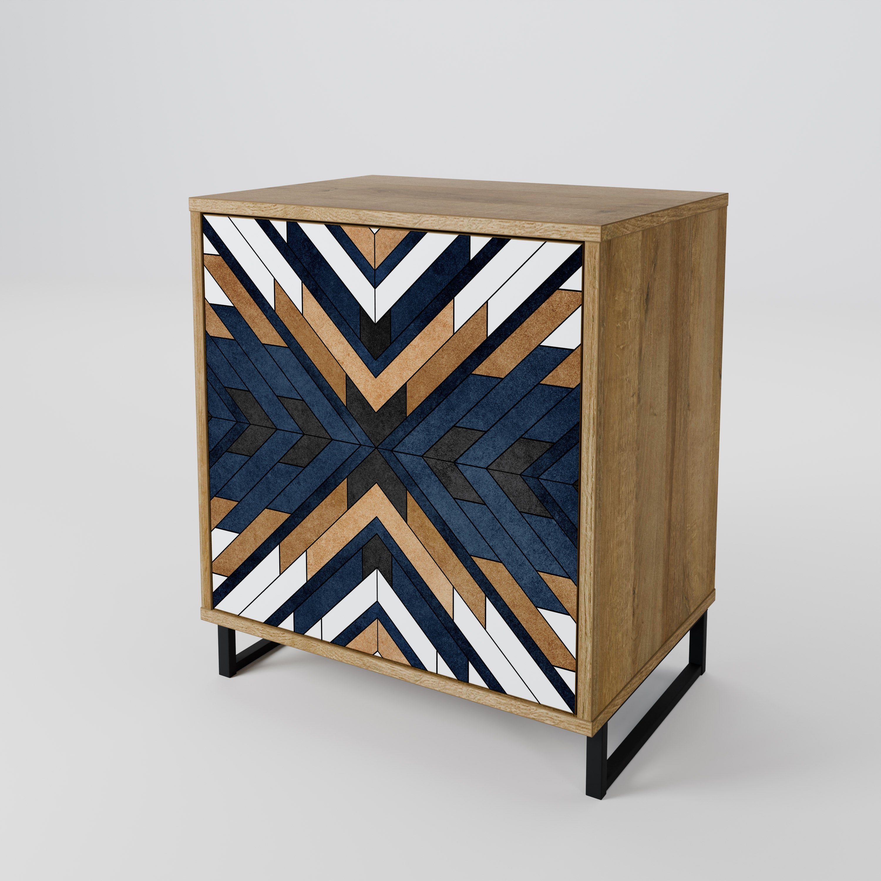ARTFUL GEOMETRY Sideboard mit 1 Tür in Eiche-Optik