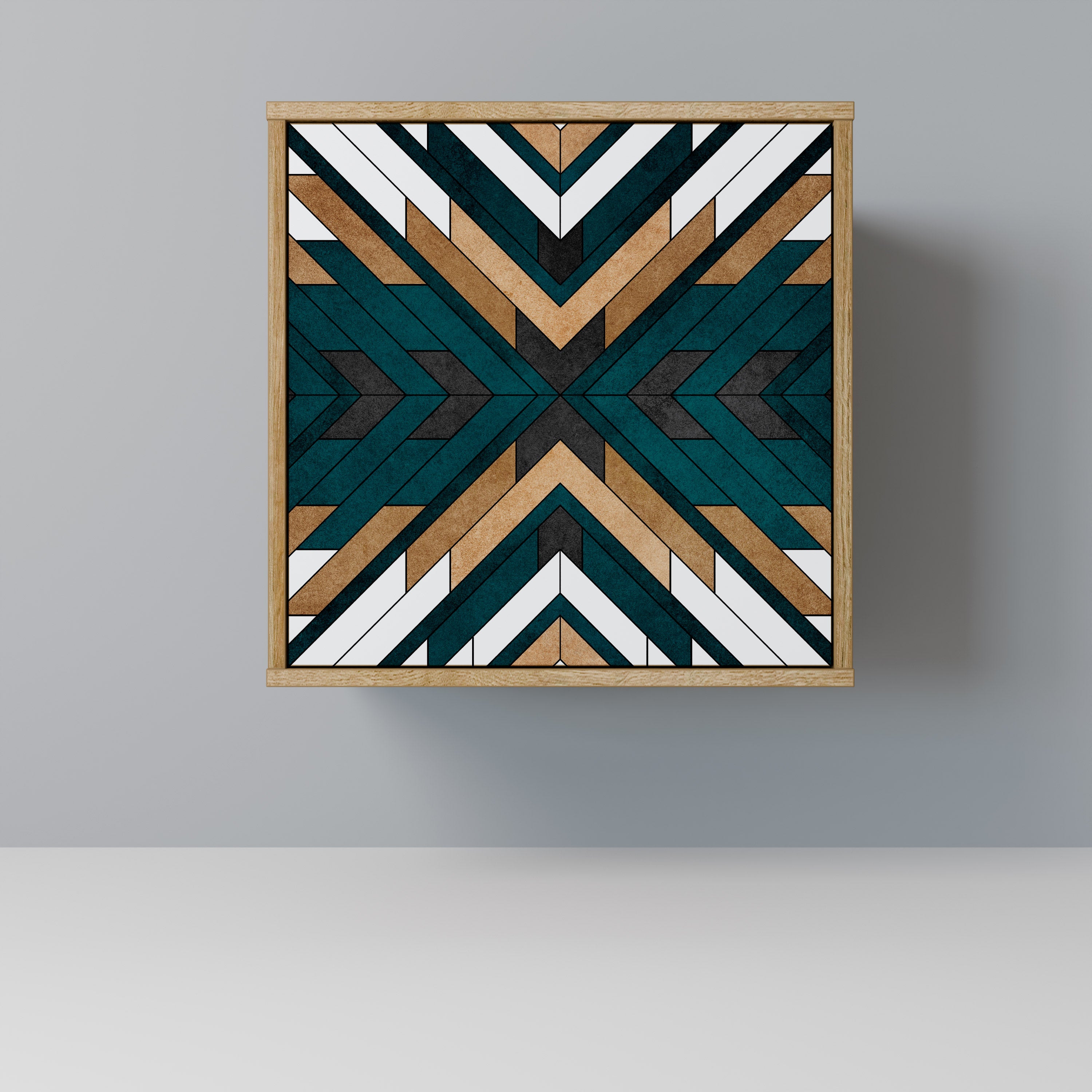 ARTISTIC GEOMETRY Sideboard mit 1 Tür in Eiche-Optik