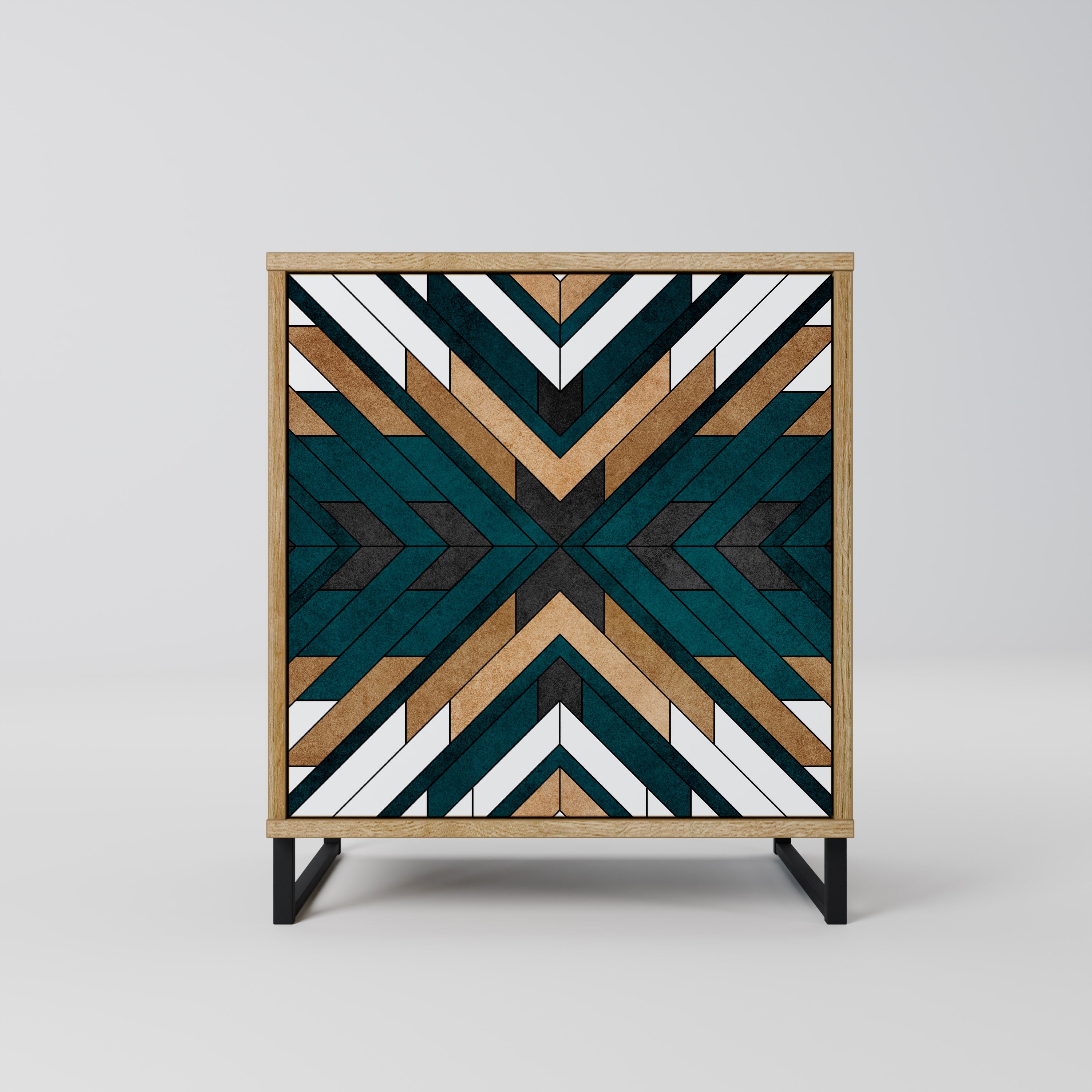 ARTISTIC GEOMETRY Sideboard mit 1 Tür in Eiche-Optik