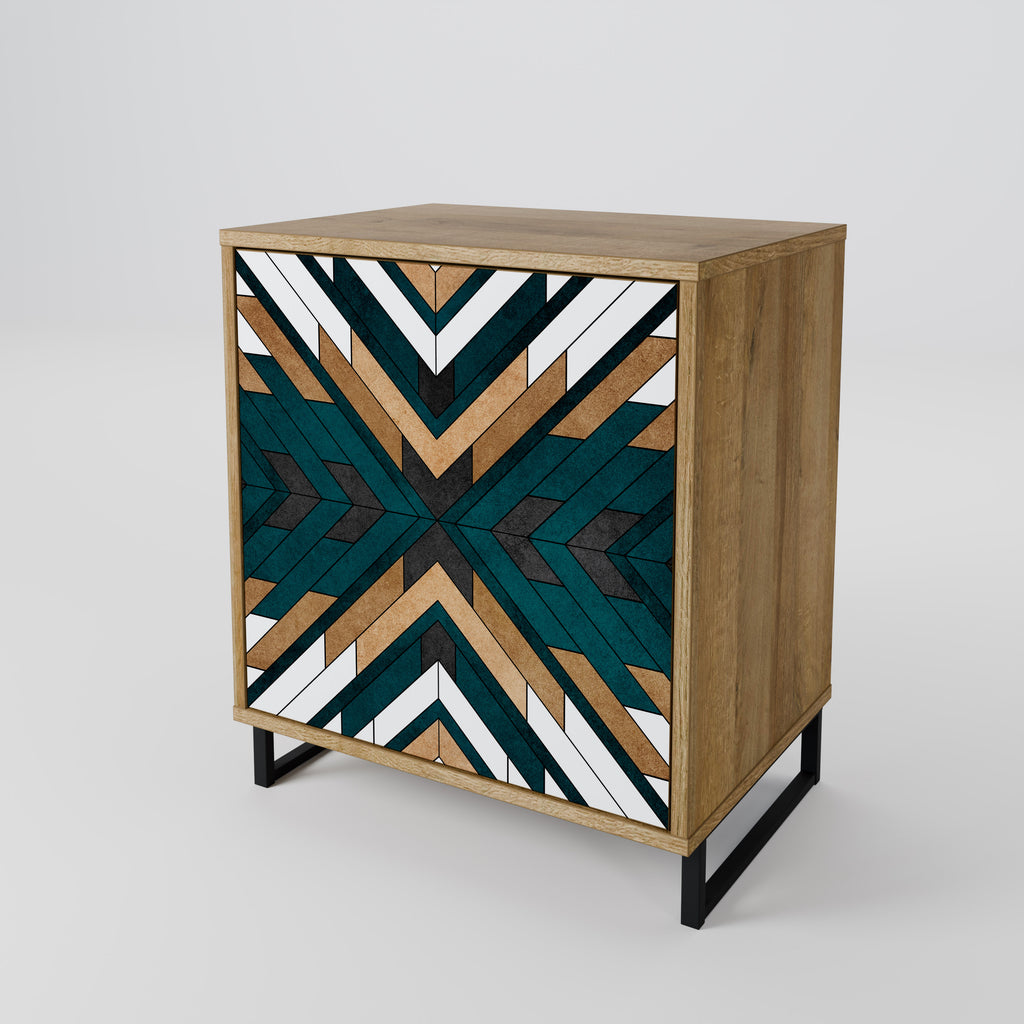 ARTISTIC GEOMETRY Sideboard mit 1 Tür in Eiche-Optik