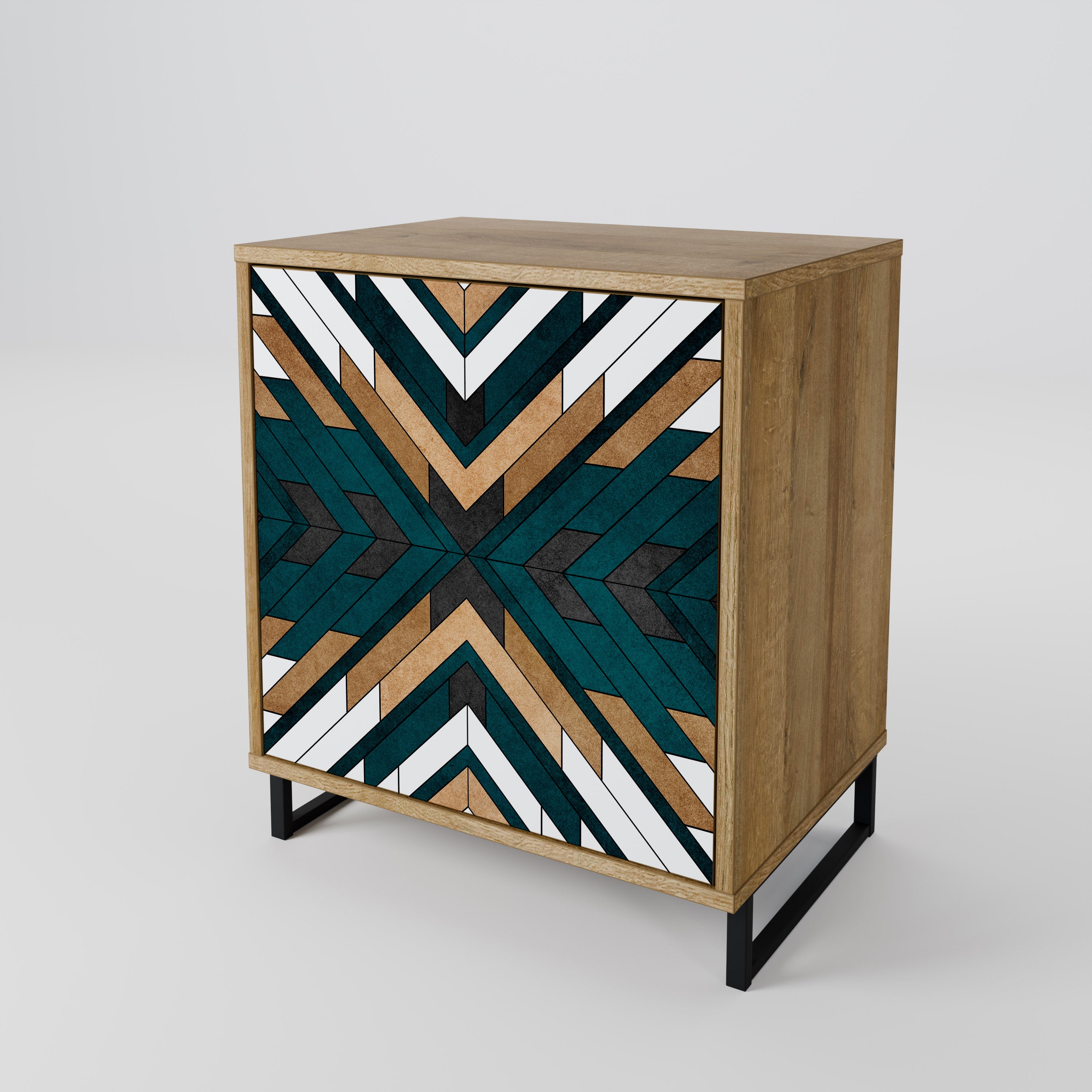 ARTISTIC GEOMETRY Sideboard mit 1 Tür in Eiche-Optik