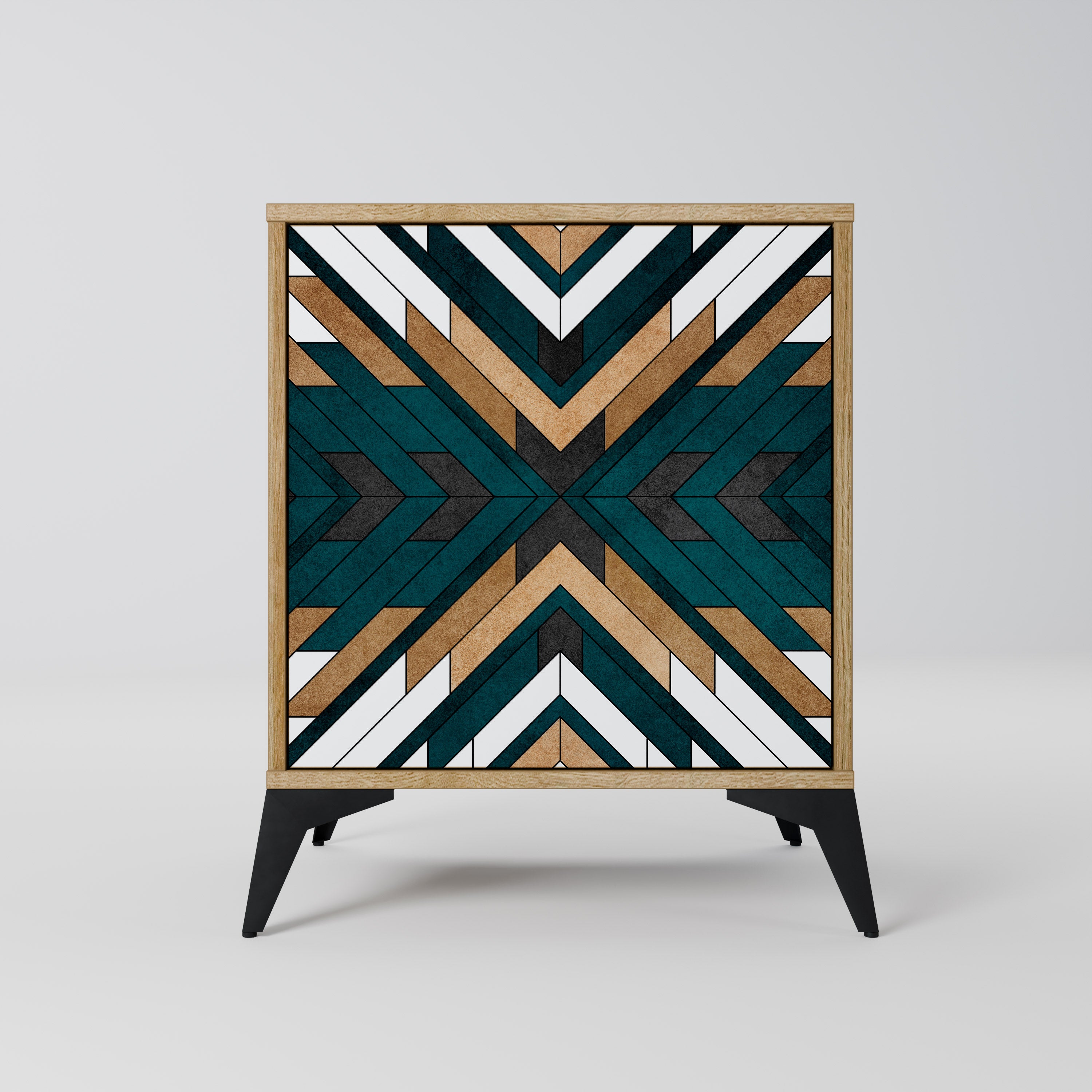 ARTISTIC GEOMETRY Sideboard mit 1 Tür in Eiche-Optik
