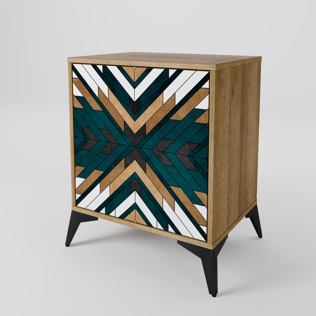 ARTISTIC GEOMETRY Sideboard mit 1 Tür in Eiche-Optik