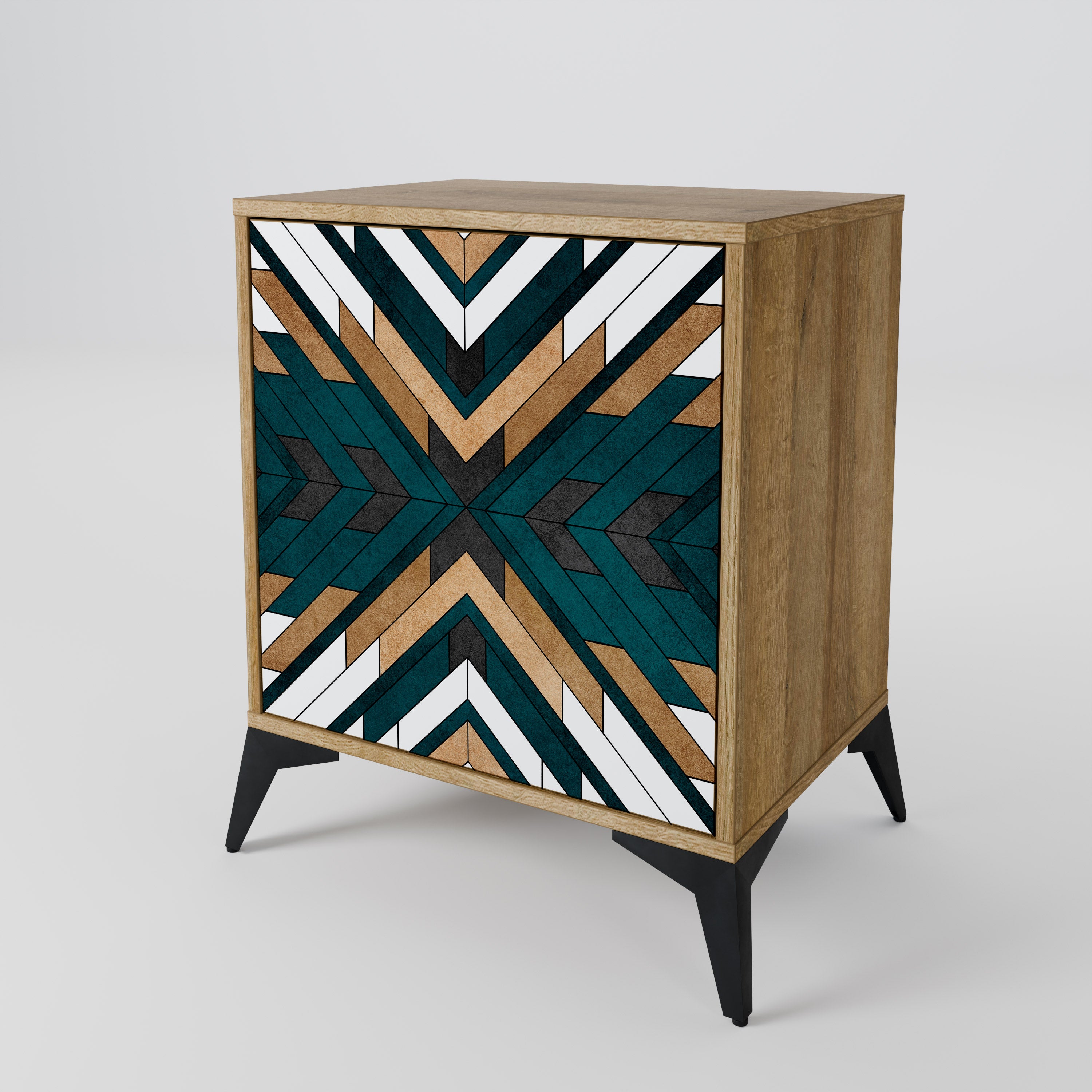 ARTISTIC GEOMETRY Sideboard mit 1 Tür in Eiche-Optik