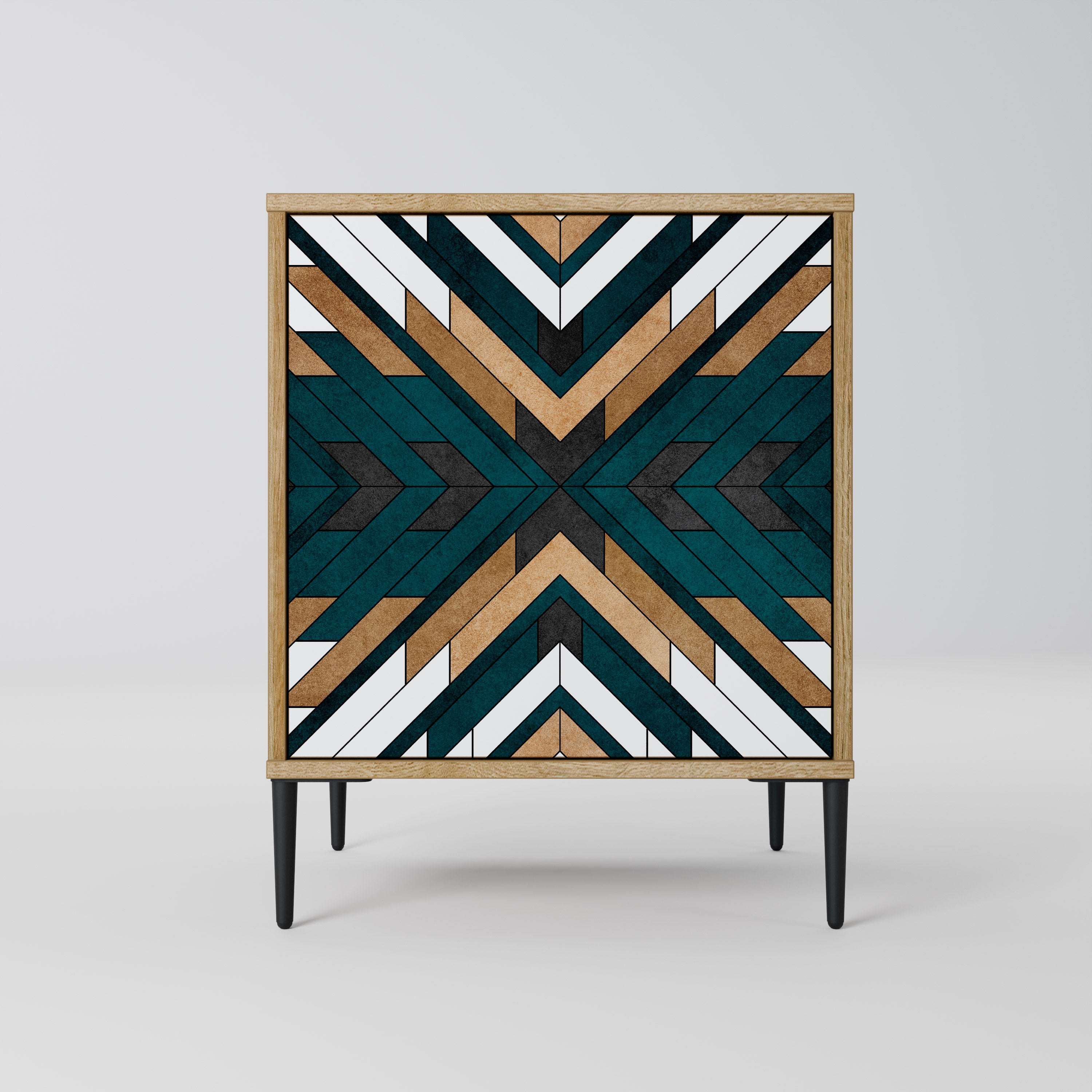 ARTISTIC GEOMETRY Sideboard mit 1 Tür in Eiche-Optik