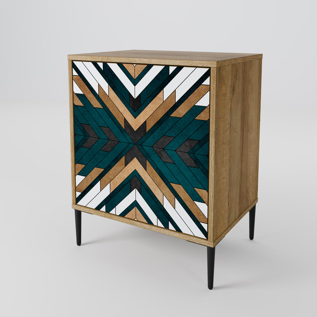 ARTISTIC GEOMETRY Sideboard mit 1 Tür in Eiche-Optik