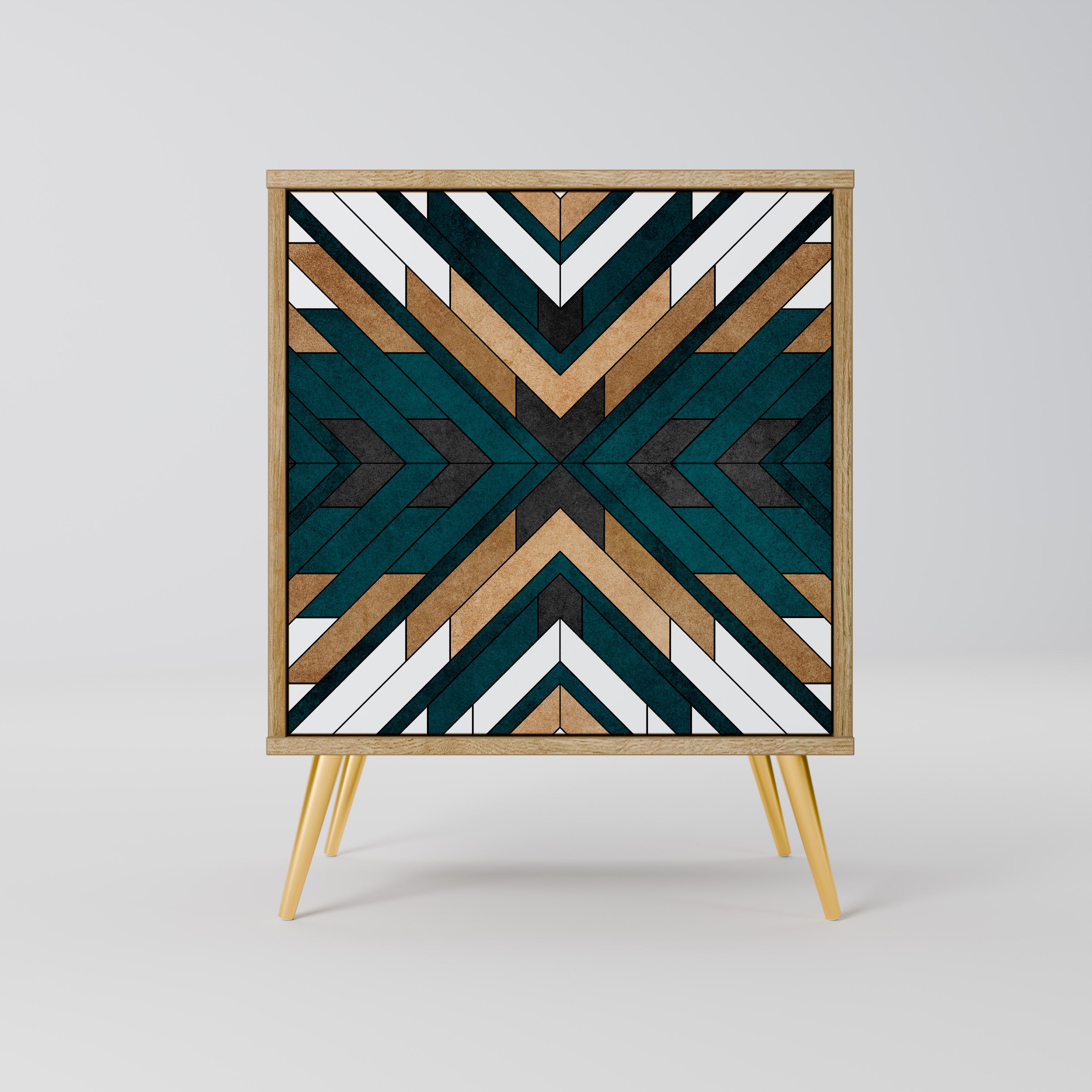 ARTISTIC GEOMETRY Sideboard mit 1 Tür in Eiche-Optik