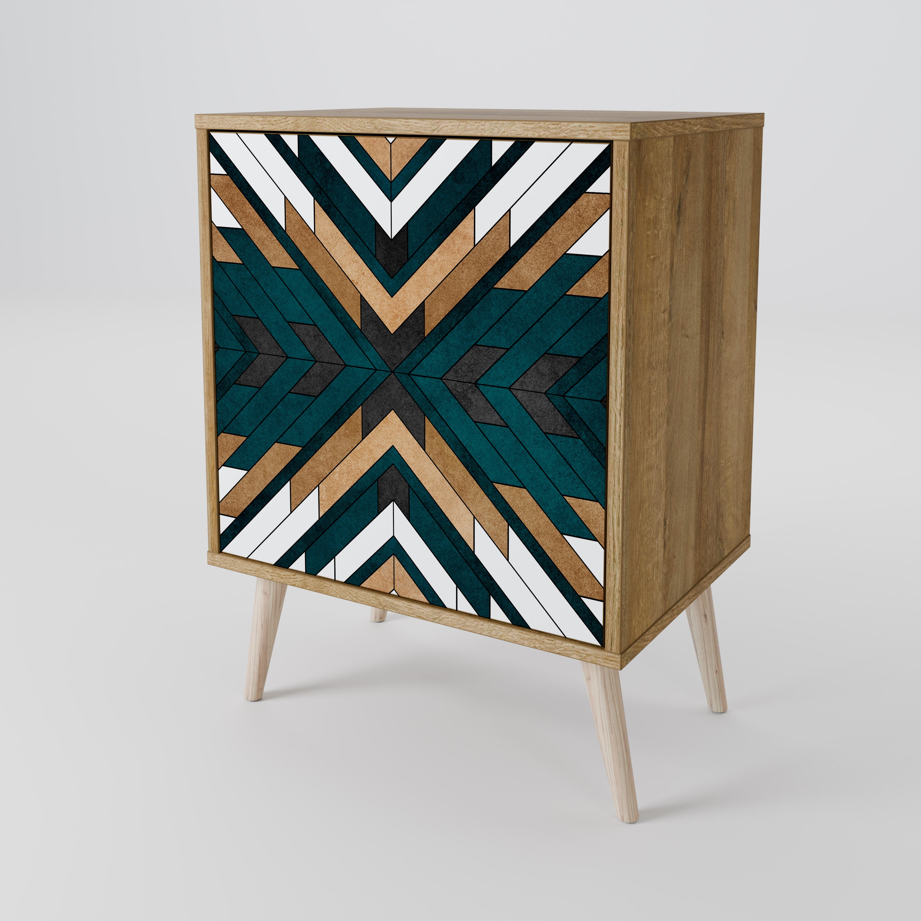 ARTISTIC GEOMETRY Sideboard mit 1 Tür in Eiche-Optik