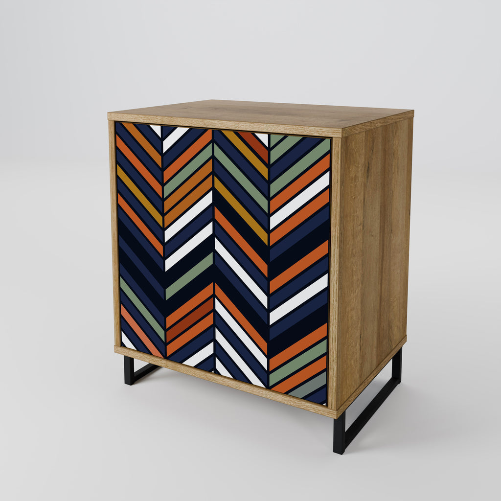 VIBRANT PATCHWORK Sideboard mit 1 Tür in Eiche-Optik