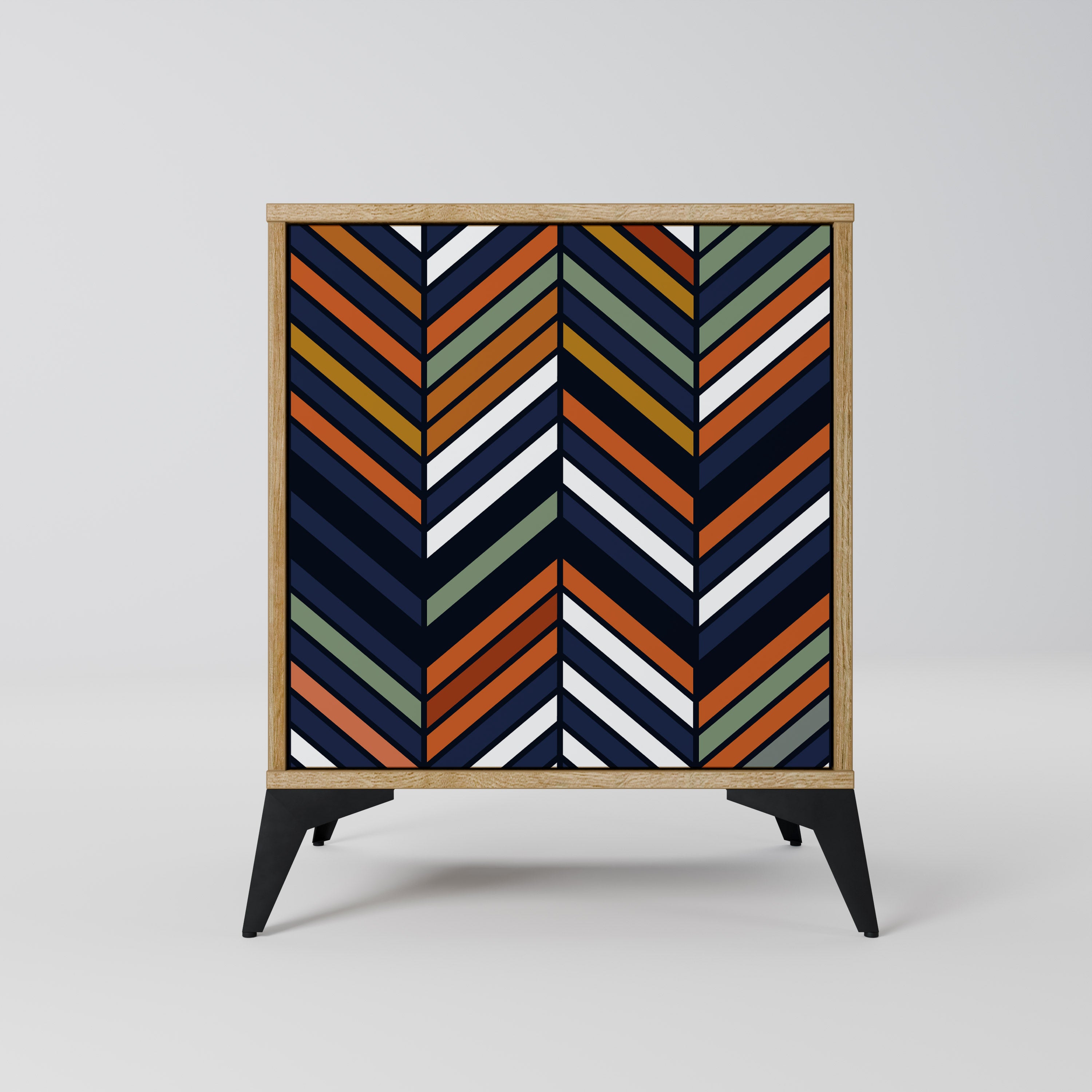 VIBRANT PATCHWORK Sideboard mit 1 Tür in Eiche-Optik
