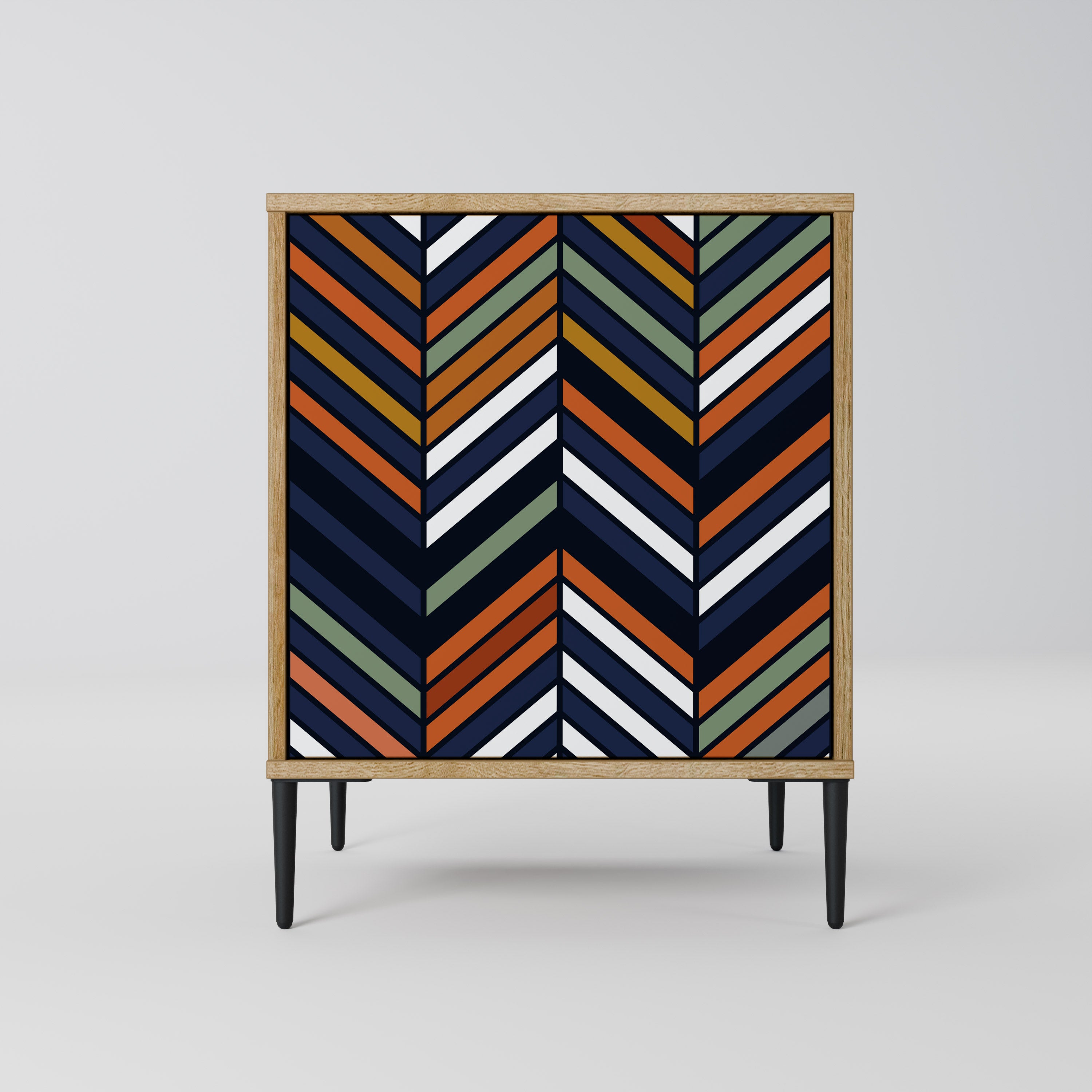 VIBRANT PATCHWORK Sideboard mit 1 Tür in Eiche-Optik