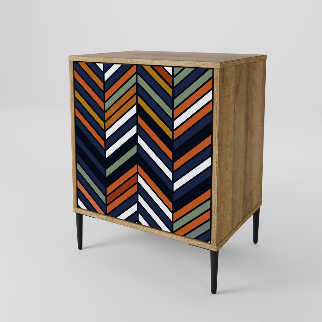 VIBRANT PATCHWORK Sideboard mit 1 Tür in Eiche-Optik