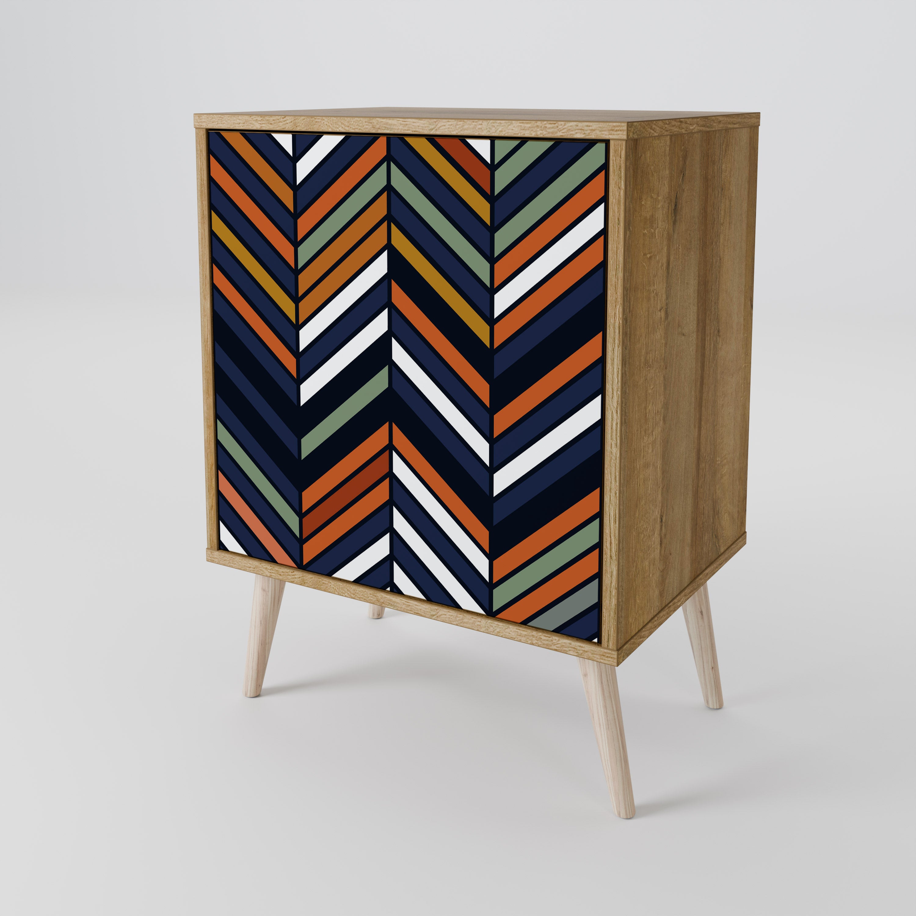 VIBRANT PATCHWORK Sideboard mit 1 Tür in Eiche-Optik