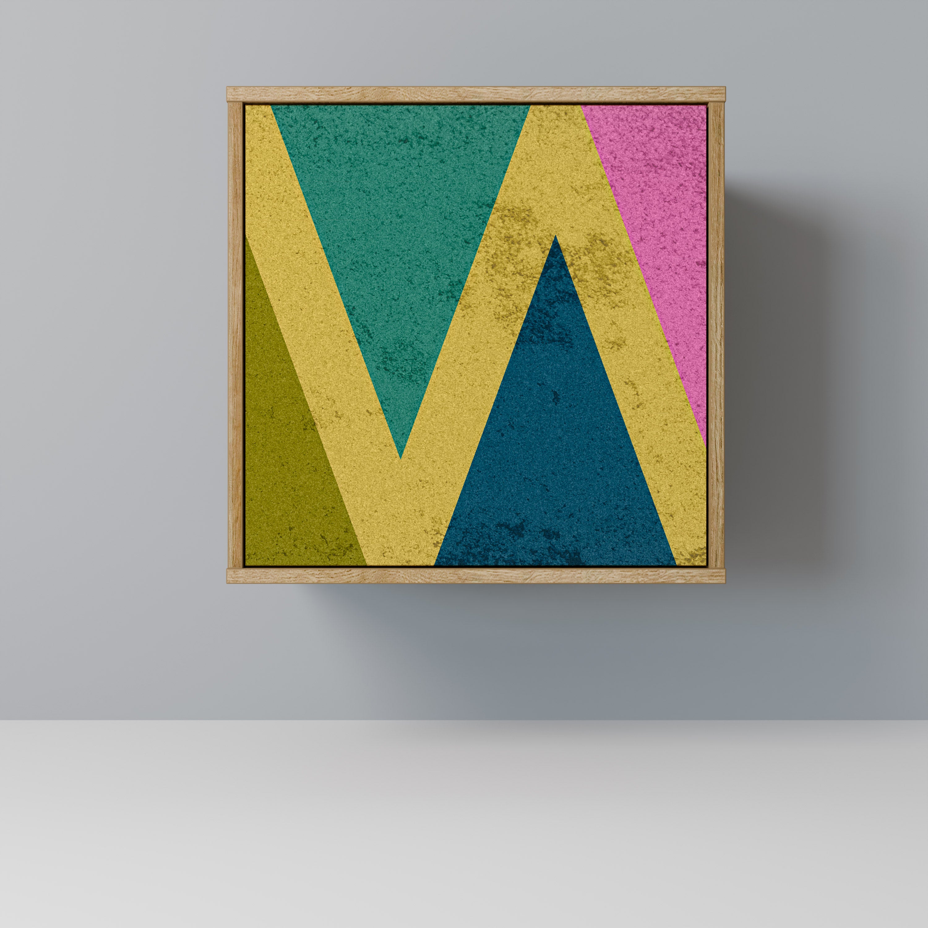 COLORFUL TRIANGLES Sideboard mit 1 Tür in Eiche-Optik