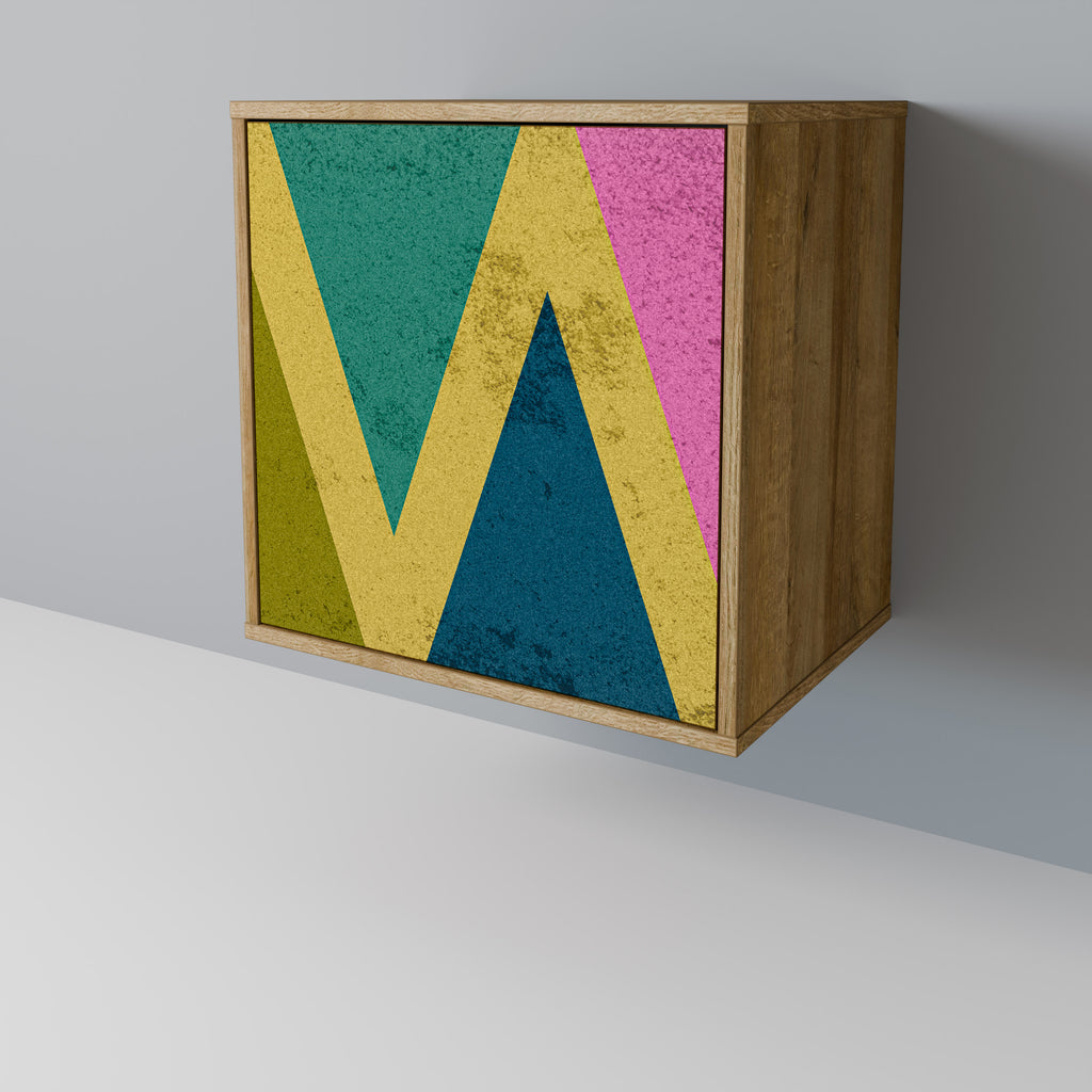 COLORFUL TRIANGLES Sideboard mit 1 Tür in Eiche-Optik