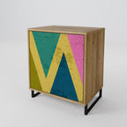 COLORFUL TRIANGLES Sideboard mit 1 Tür in Eiche-Optik