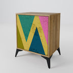 COLORFUL TRIANGLES Sideboard mit 1 Tür in Eiche-Optik