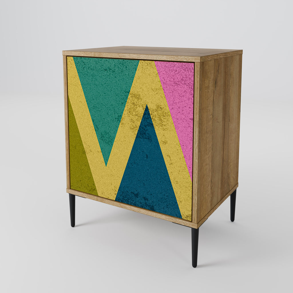 COLORFUL TRIANGLES Sideboard mit 1 Tür in Eiche-Optik