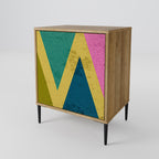 COLORFUL TRIANGLES Sideboard mit 1 Tür in Eiche-Optik