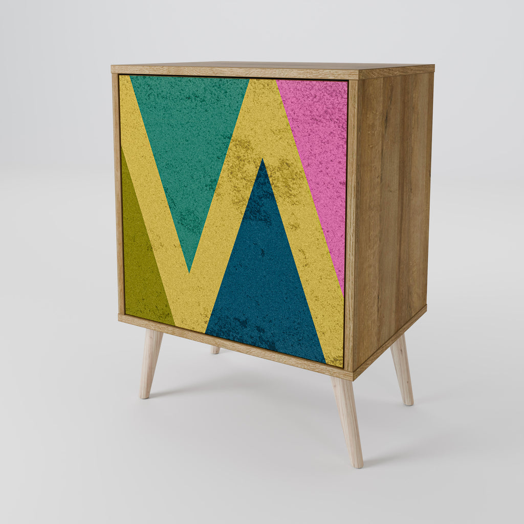COLORFUL TRIANGLES Sideboard mit 1 Tür in Eiche-Optik
