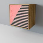 GLAMOROUS STRIPE Sideboard mit 1 Tür in Eiche-Optik