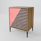GLAMOROUS STRIPE Sideboard mit 1 Tür in Eiche-Optik