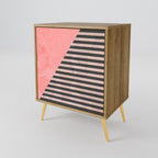 GLAMOROUS STRIPE Sideboard mit 1 Tür in Eiche-Optik