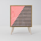 GLAMOROUS STRIPE Sideboard mit 1 Tür in Eiche-Optik