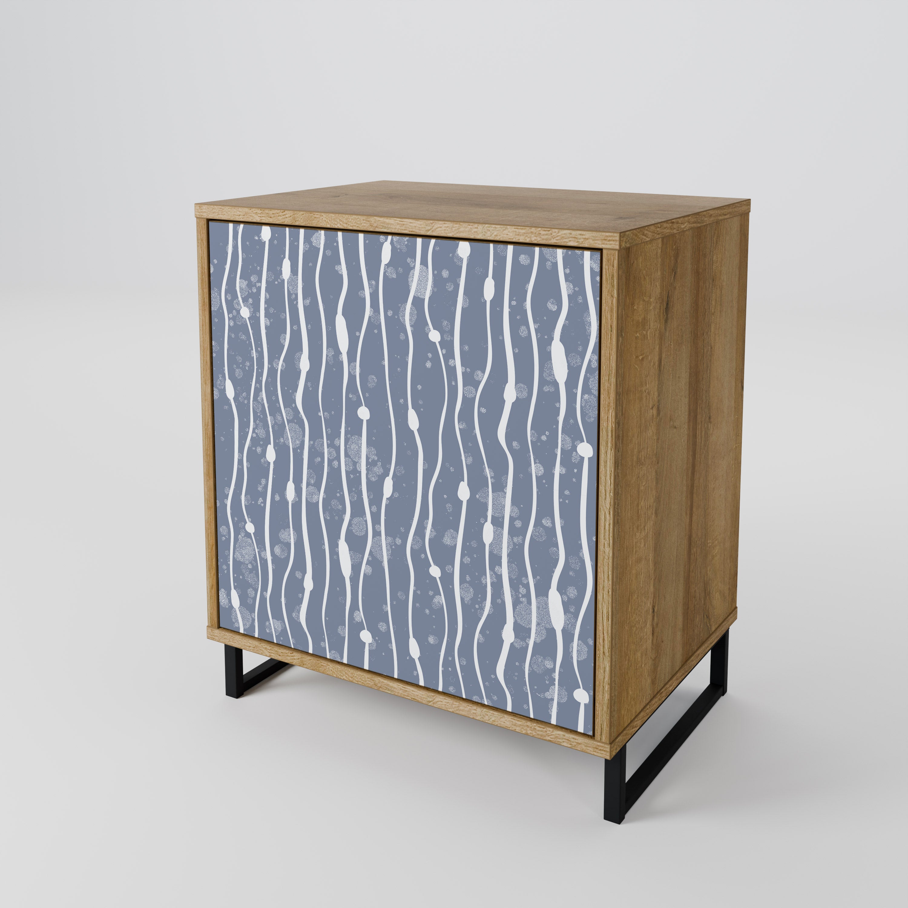 GRAPHITE RAIN Sideboard mit 1 Tür in Eiche-Optik