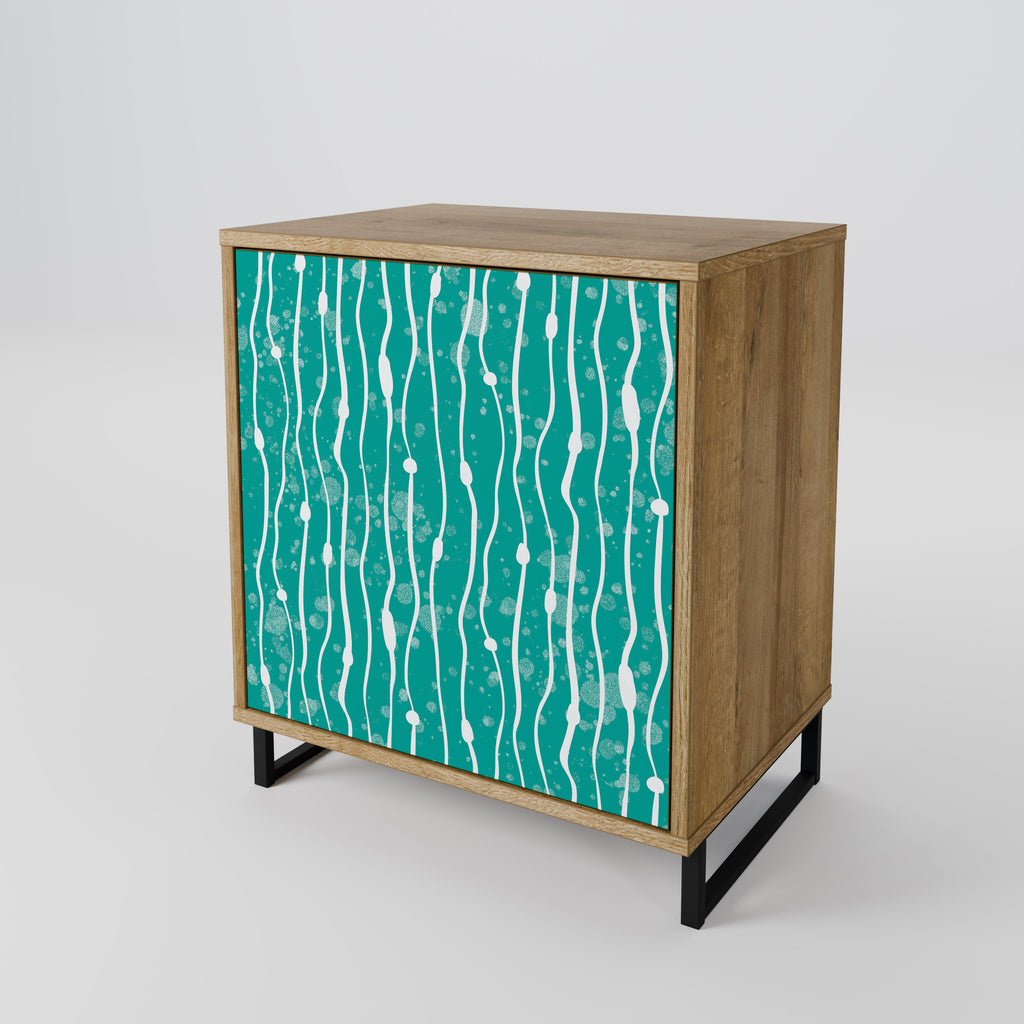TURQUOISE RAIN Sideboard mit 1 Tür in Eiche-Optik
