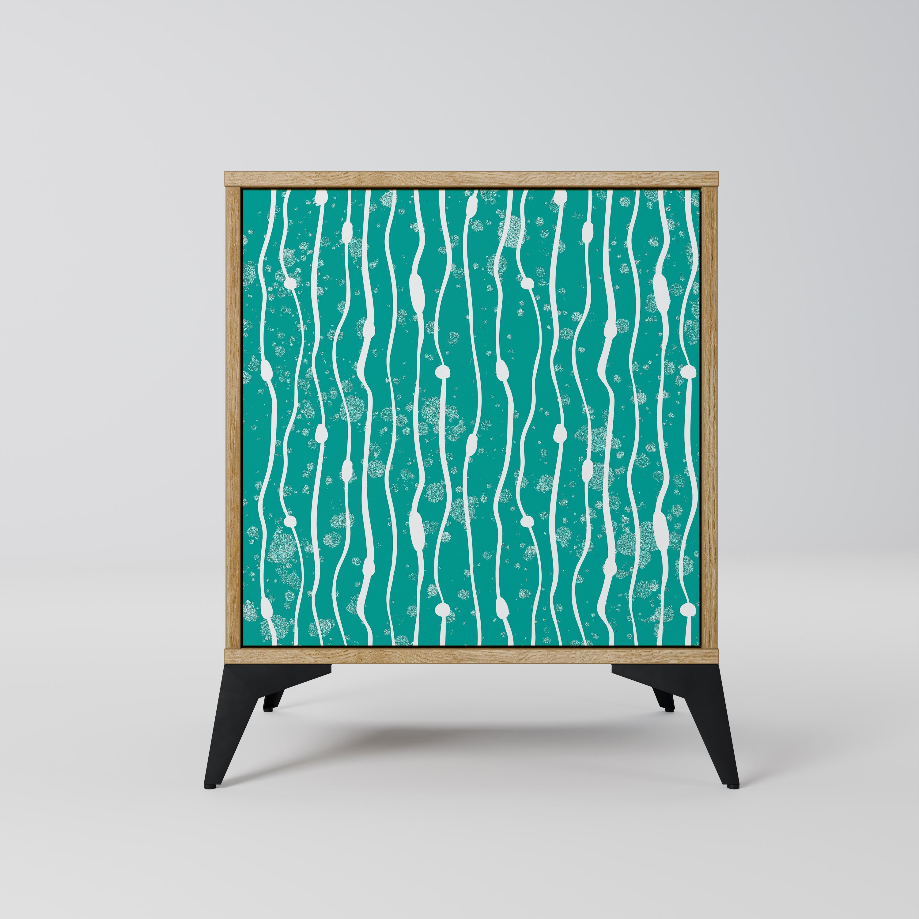 TURQUOISE RAIN Sideboard mit 1 Tür in Eiche-Optik