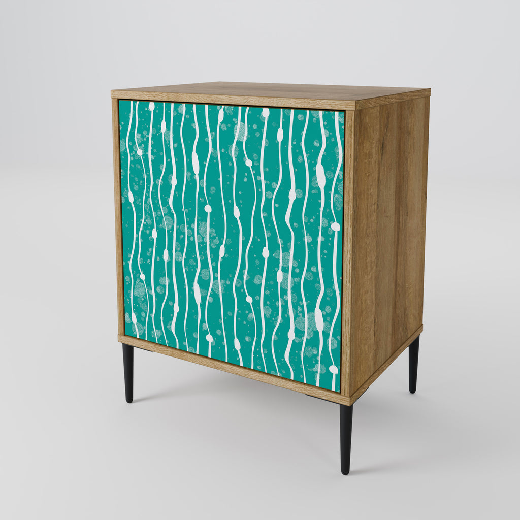 TURQUOISE RAIN Sideboard mit 1 Tür in Eiche-Optik
