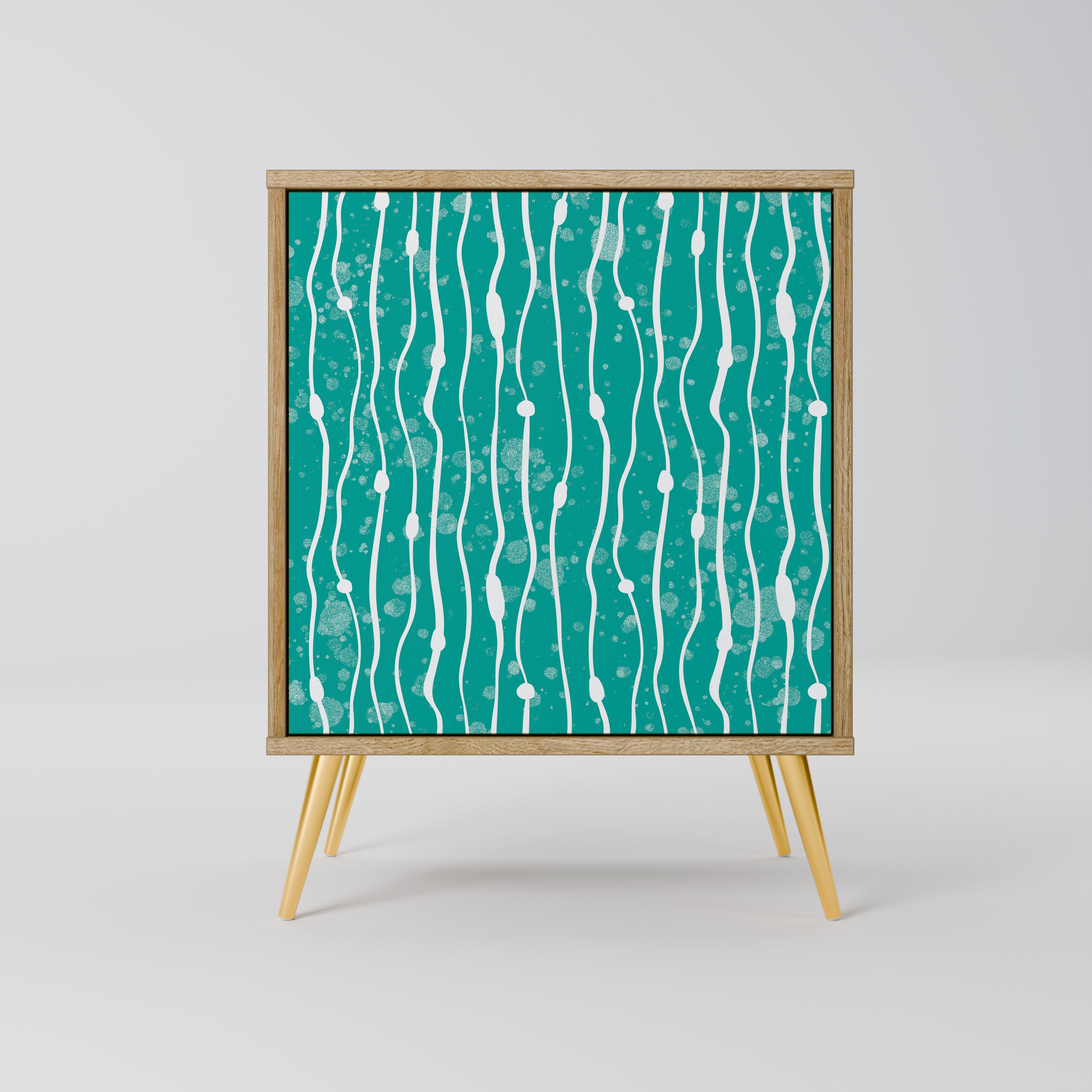 TURQUOISE RAIN Sideboard mit 1 Tür in Eiche-Optik