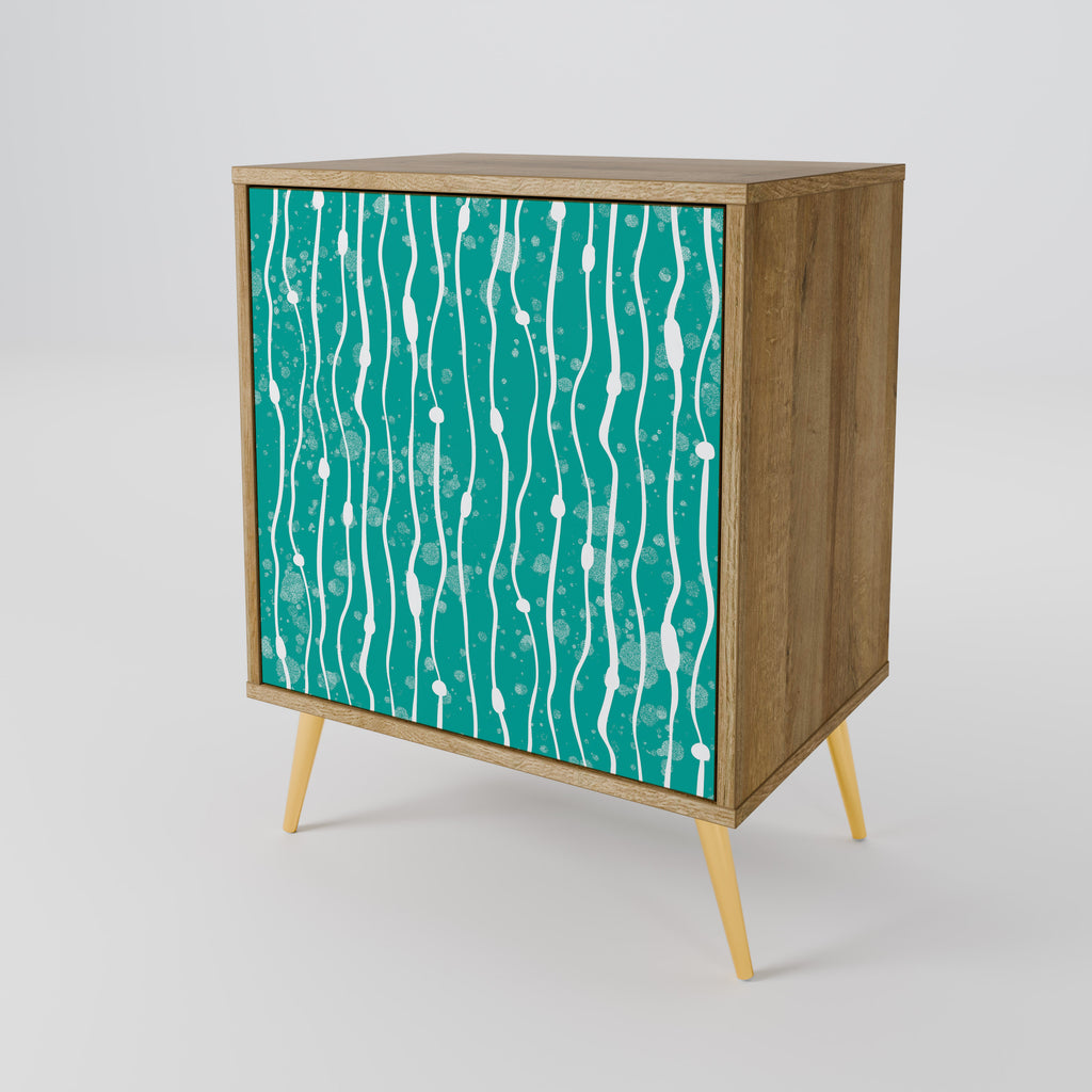 TURQUOISE RAIN Sideboard mit 1 Tür in Eiche-Optik