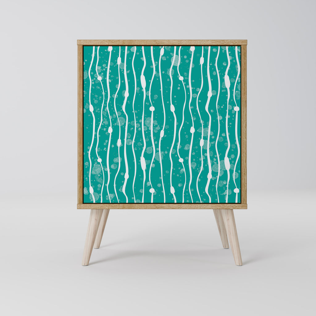 TURQUOISE RAIN Sideboard mit 1 Tür in Eiche-Optik