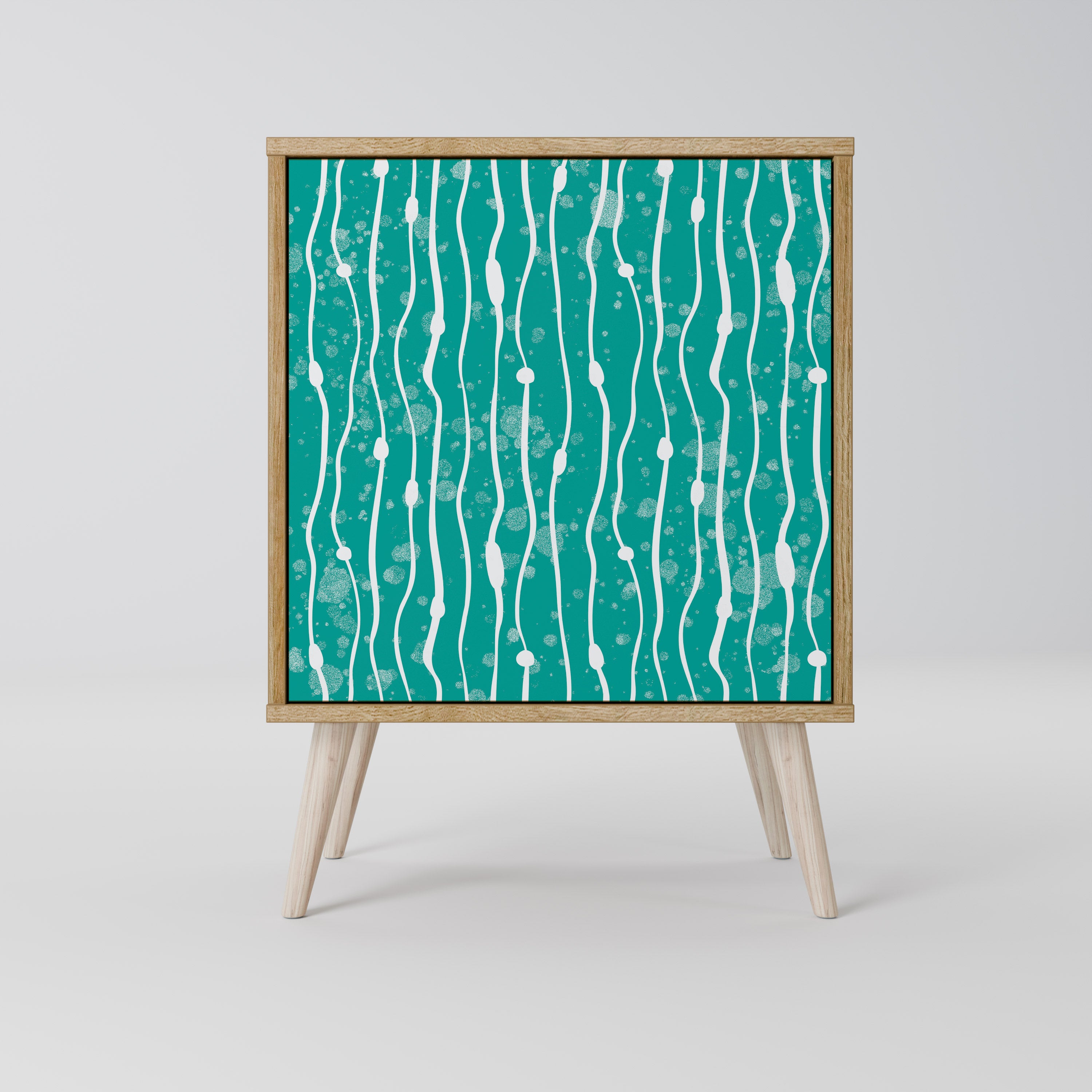 TURQUOISE RAIN Sideboard mit 1 Tür in Eiche-Optik