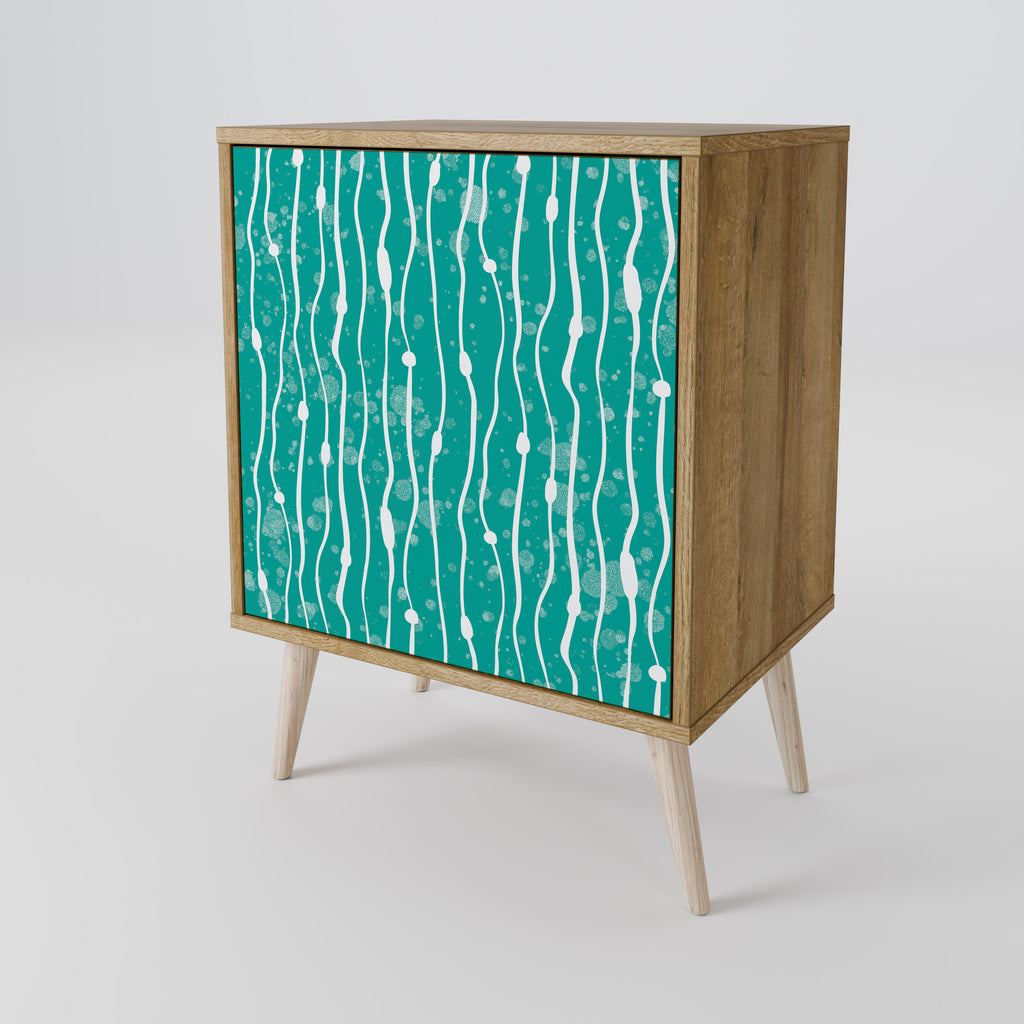 TURQUOISE RAIN Sideboard mit 1 Tür in Eiche-Optik