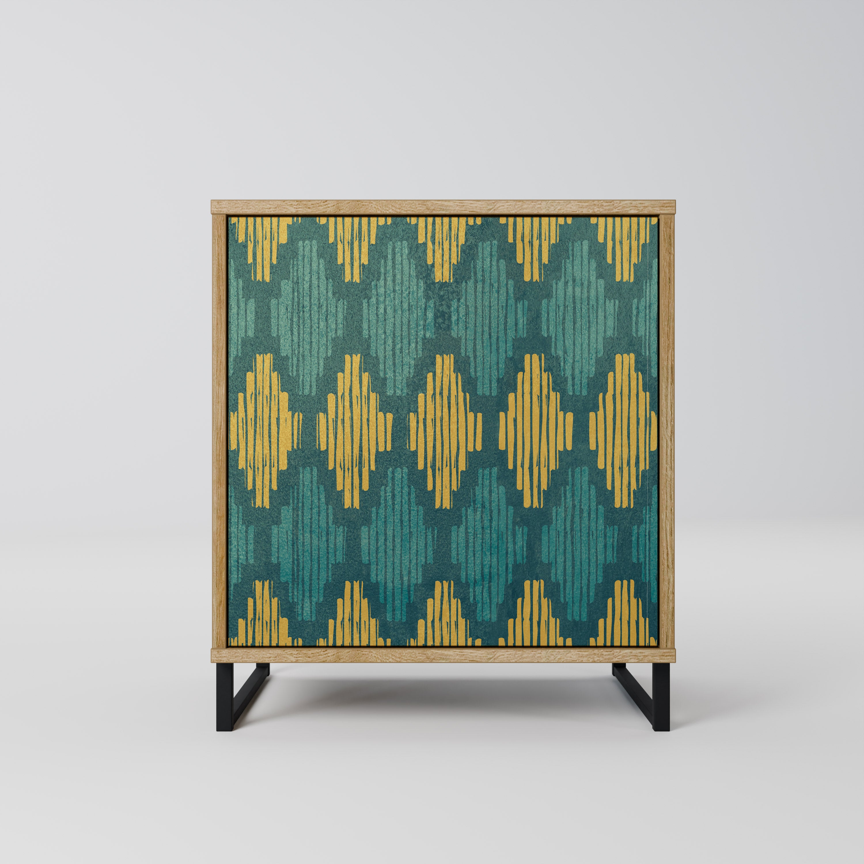 POLYGONS Sideboard mit 1 Tür in Eiche-Optik