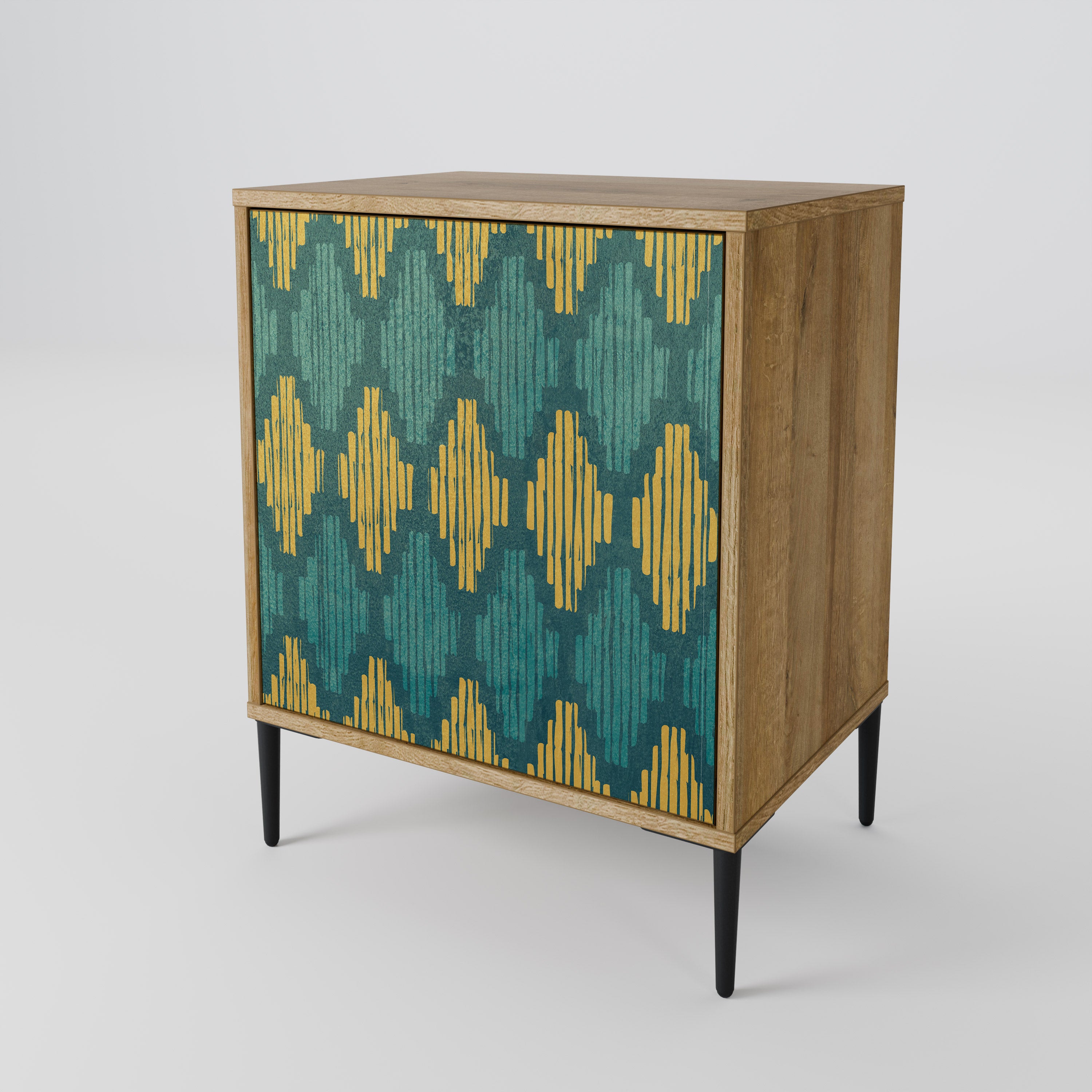 POLYGONS Sideboard mit 1 Tür in Eiche-Optik