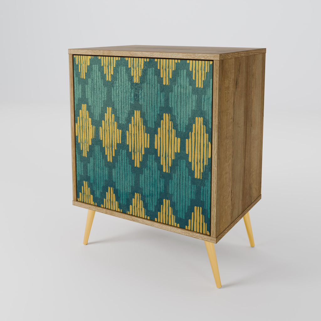 POLYGONS Sideboard mit 1 Tür in Eiche-Optik