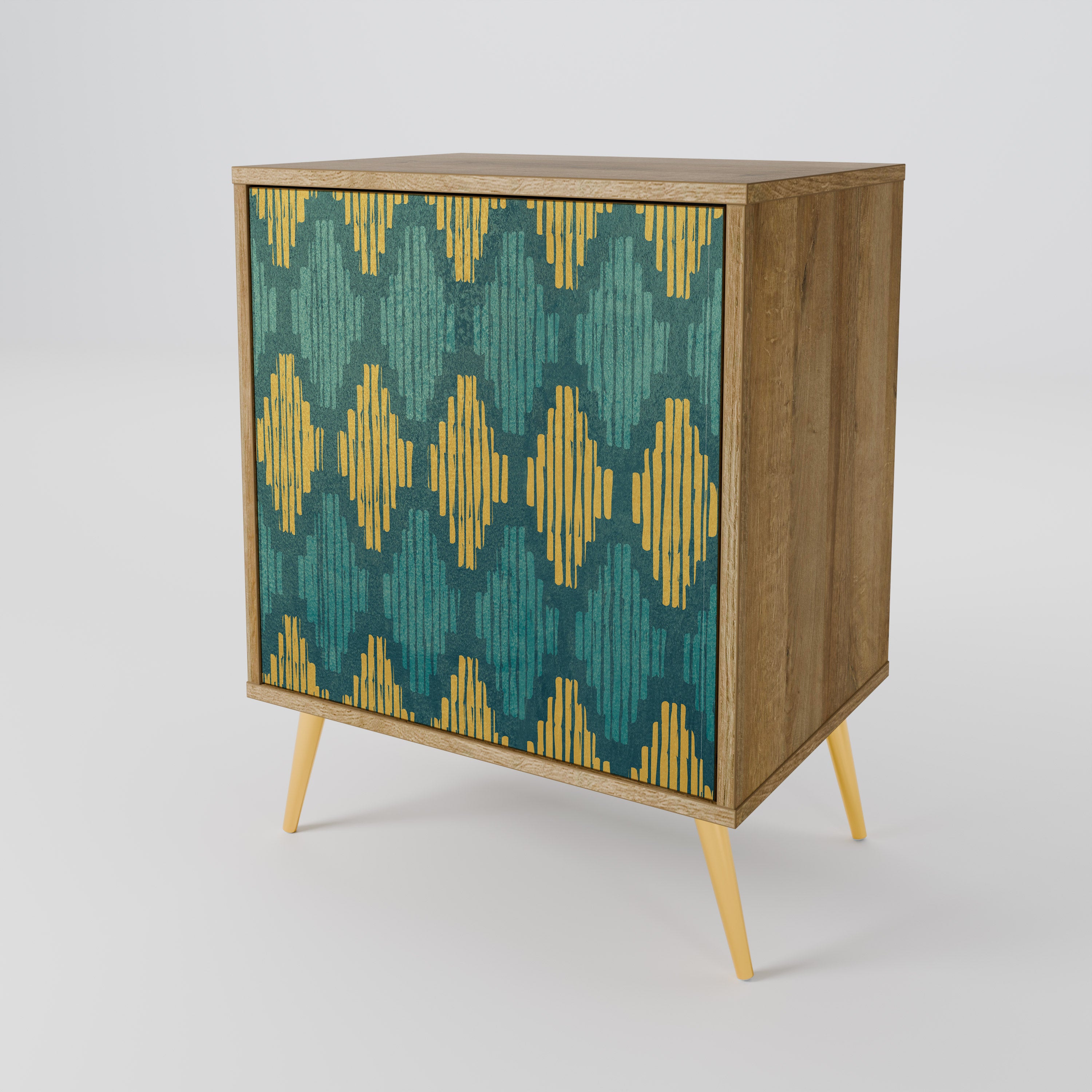 POLYGONS Sideboard mit 1 Tür in Eiche-Optik