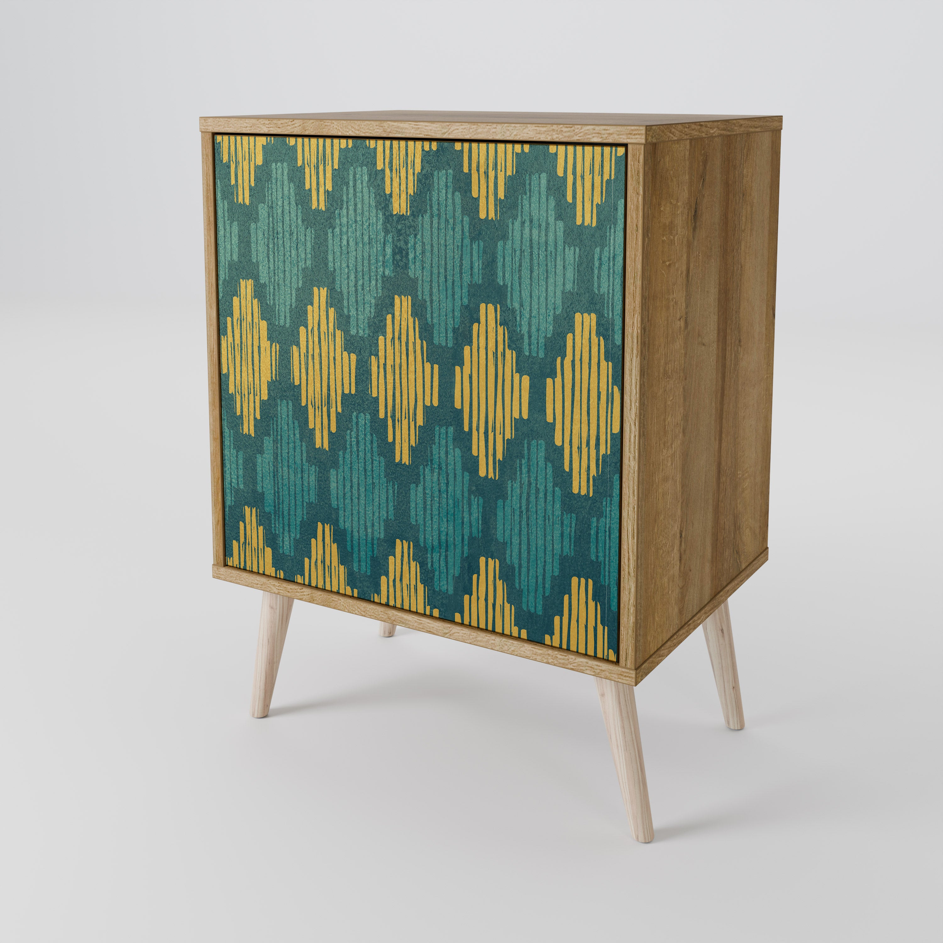 POLYGONS Sideboard mit 1 Tür in Eiche-Optik