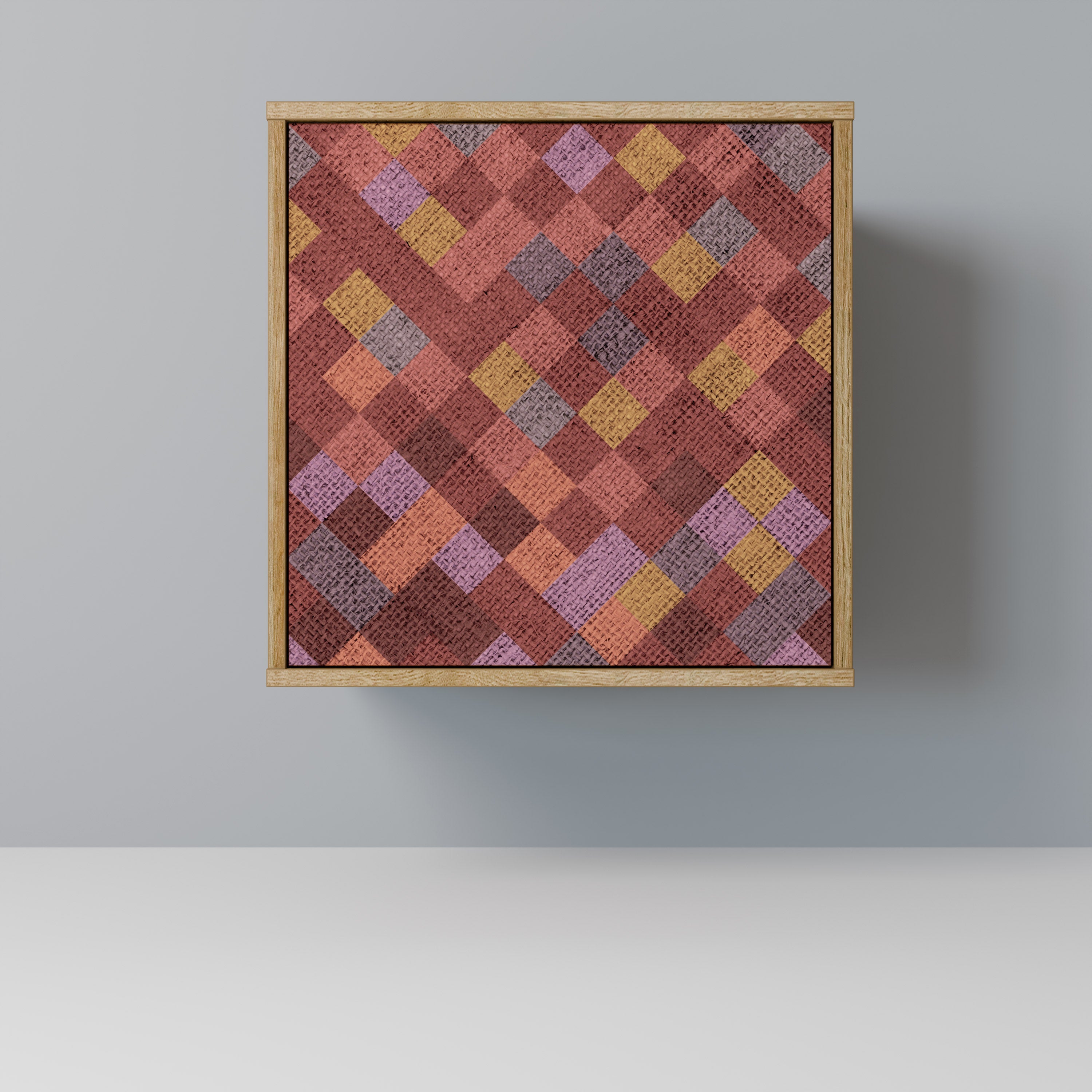 PAINTED SQUARES Sideboard mit 1 Tür in Eiche-Optik