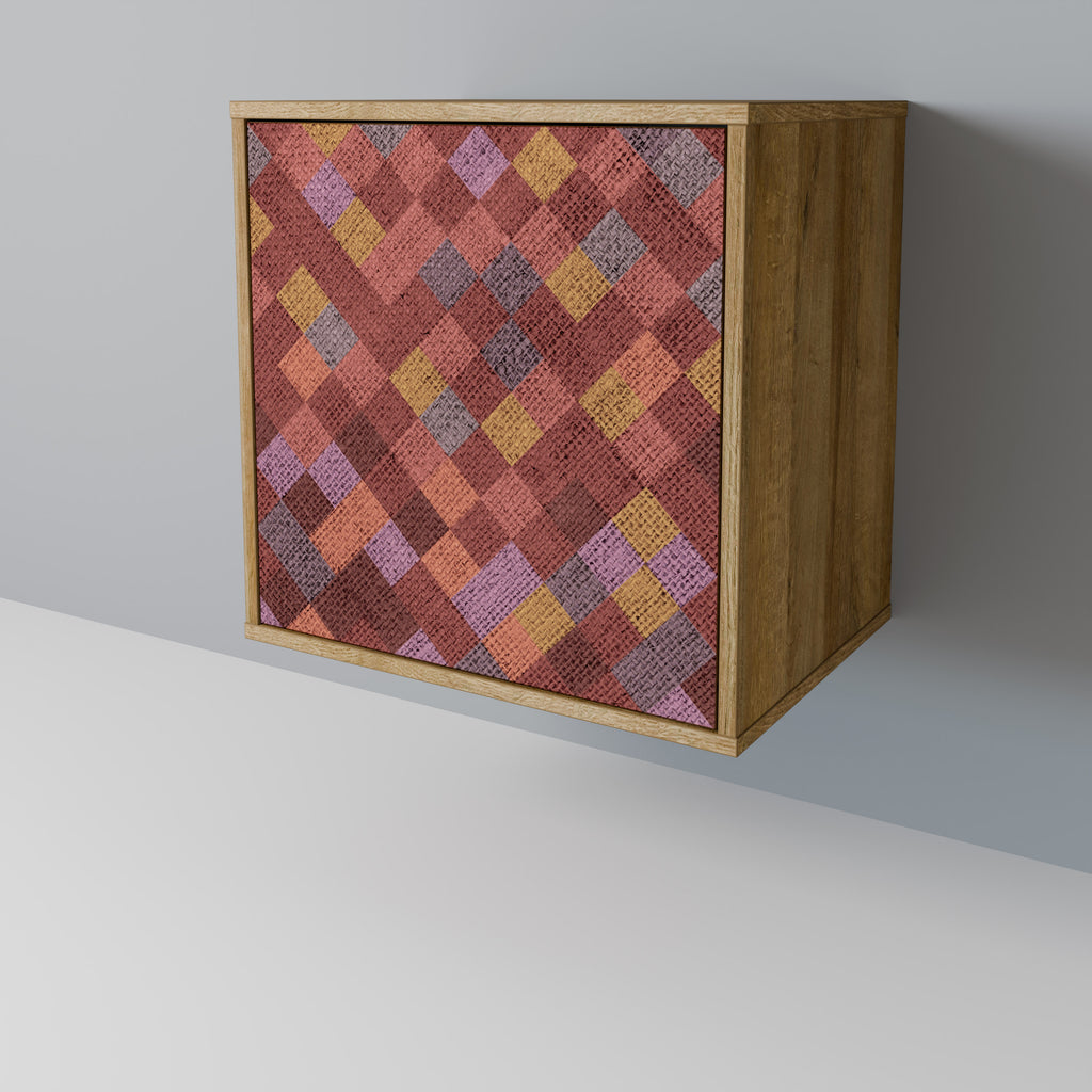 PAINTED SQUARES Sideboard mit 1 Tür in Eiche-Optik