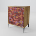PAINTED SQUARES Sideboard mit 1 Tür in Eiche-Optik