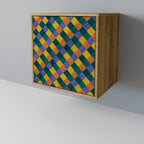 PAINTED SQUARES MIX Sideboard mit 1 Tür in Eiche-Optik