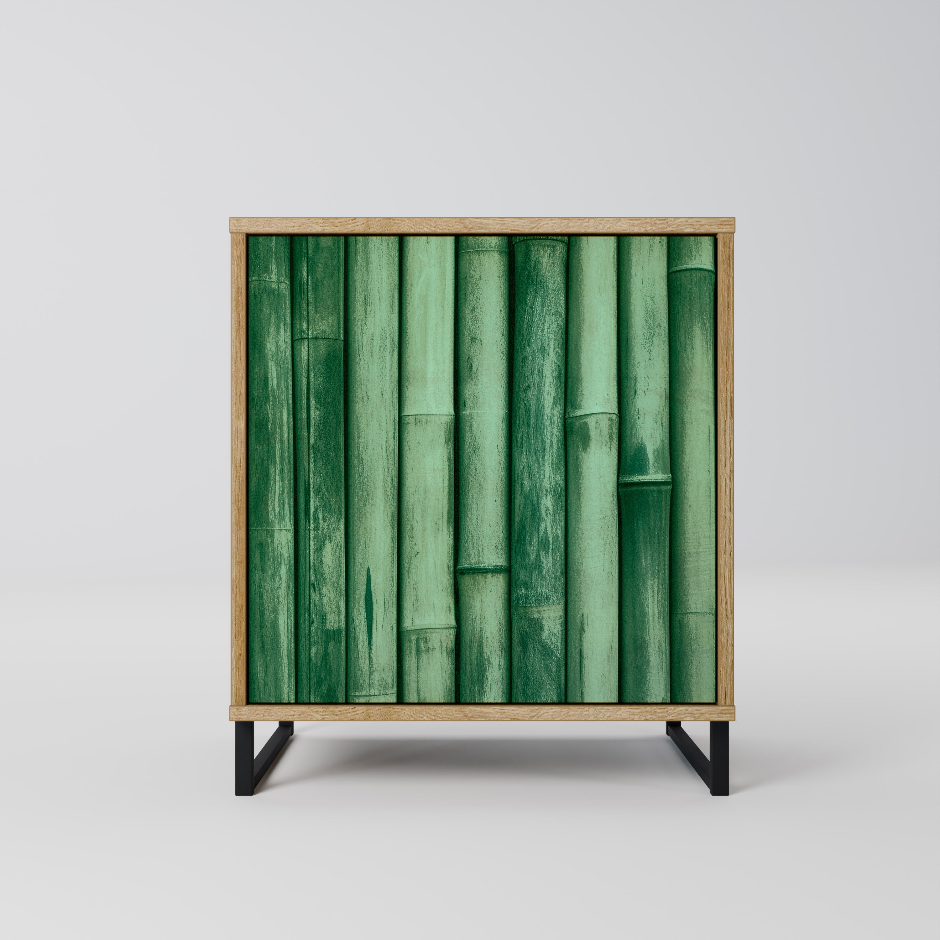 NATURAL GREEN Sideboard mit 1 Tür in Eiche-Optik