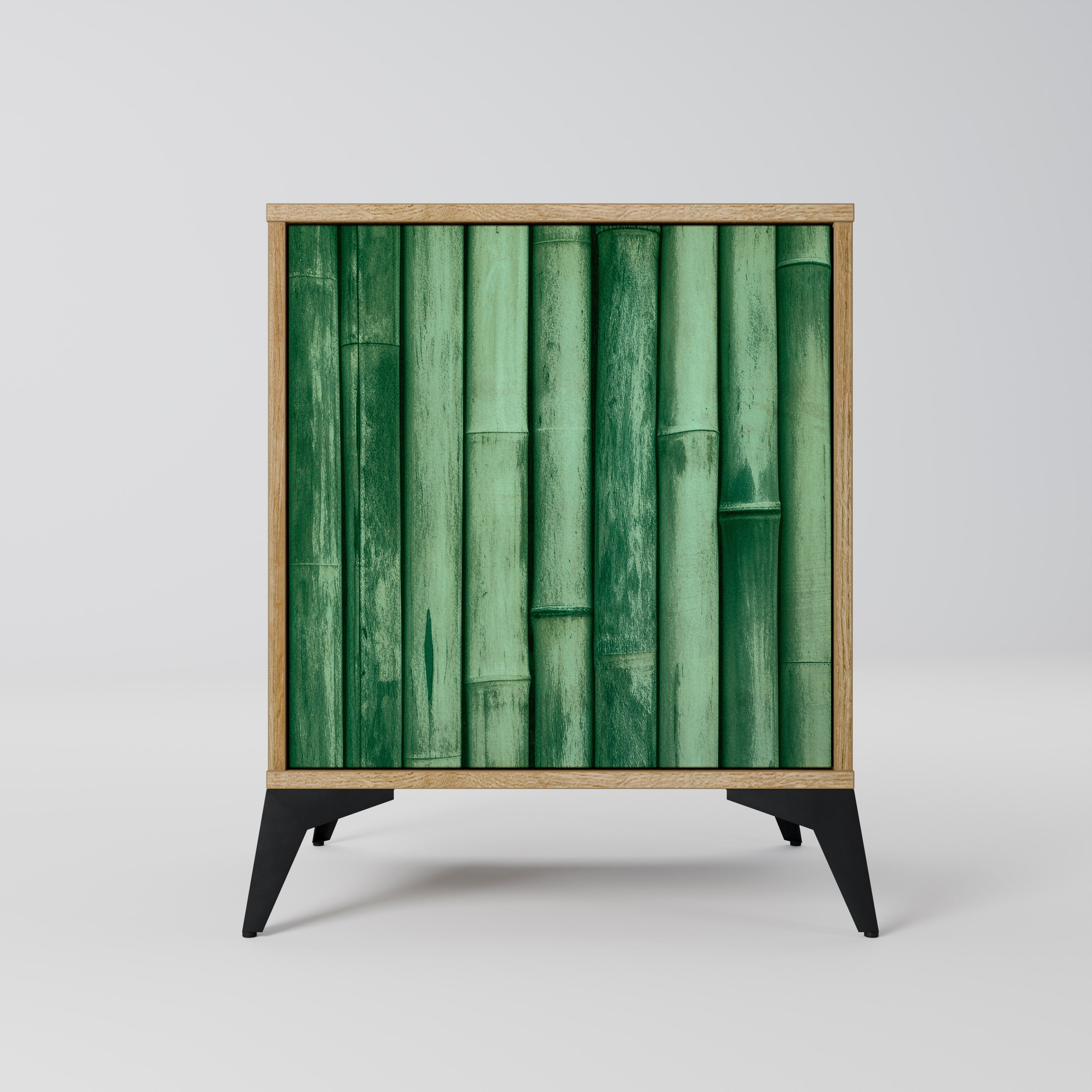 NATURAL GREEN Sideboard mit 1 Tür in Eiche-Optik