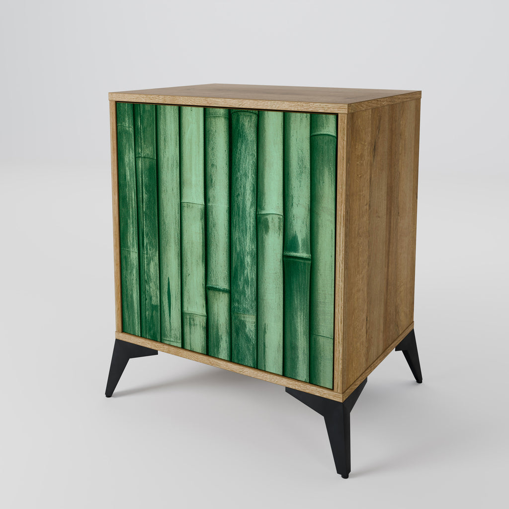 NATURAL GREEN Sideboard mit 1 Tür in Eiche-Optik