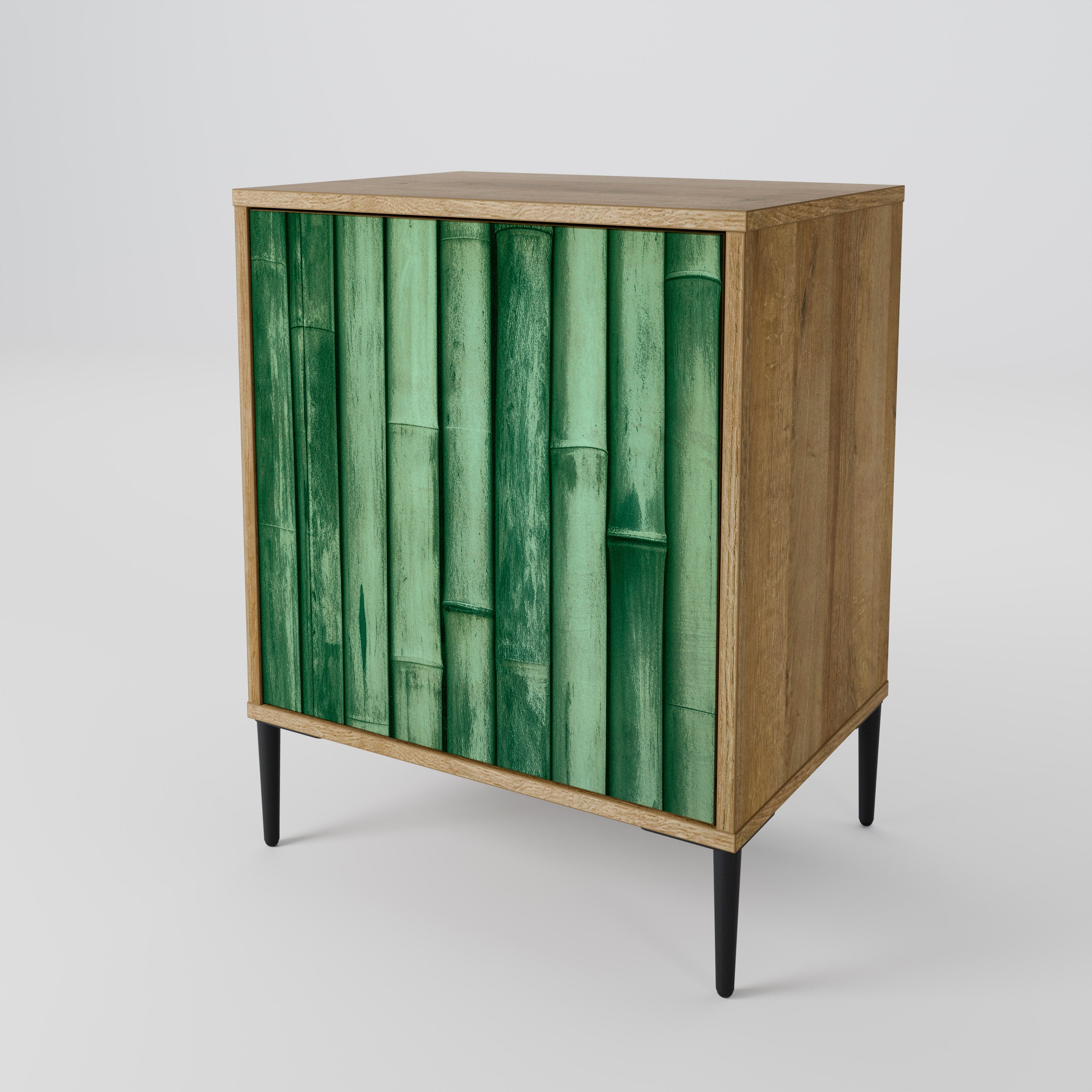 NATURAL GREEN Sideboard mit 1 Tür in Eiche-Optik